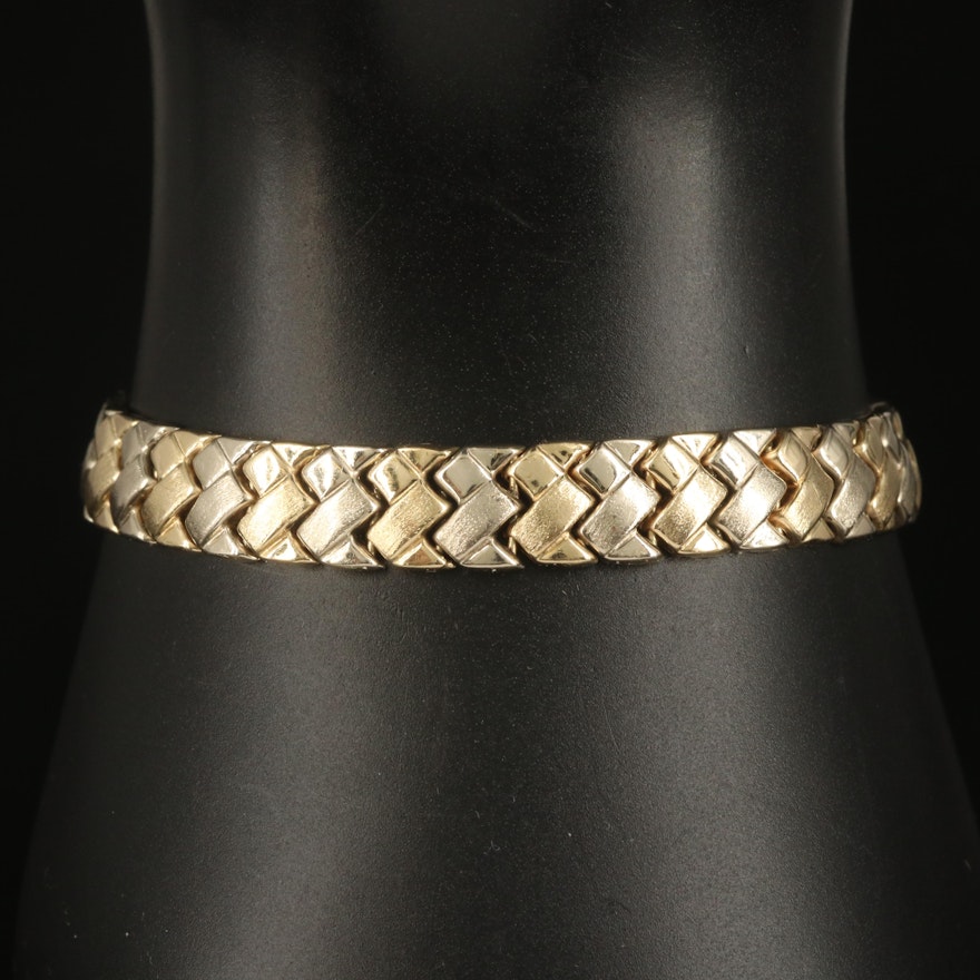 14K Two-Tone Fancy Link Bracelet