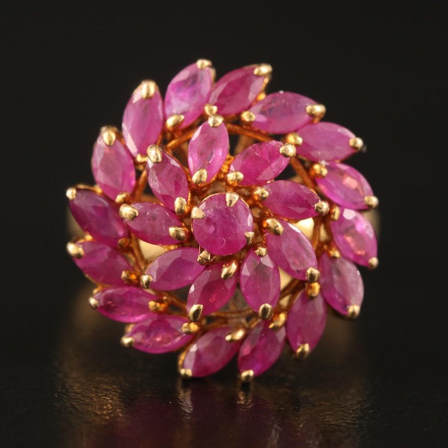 Ruby Flower Ring