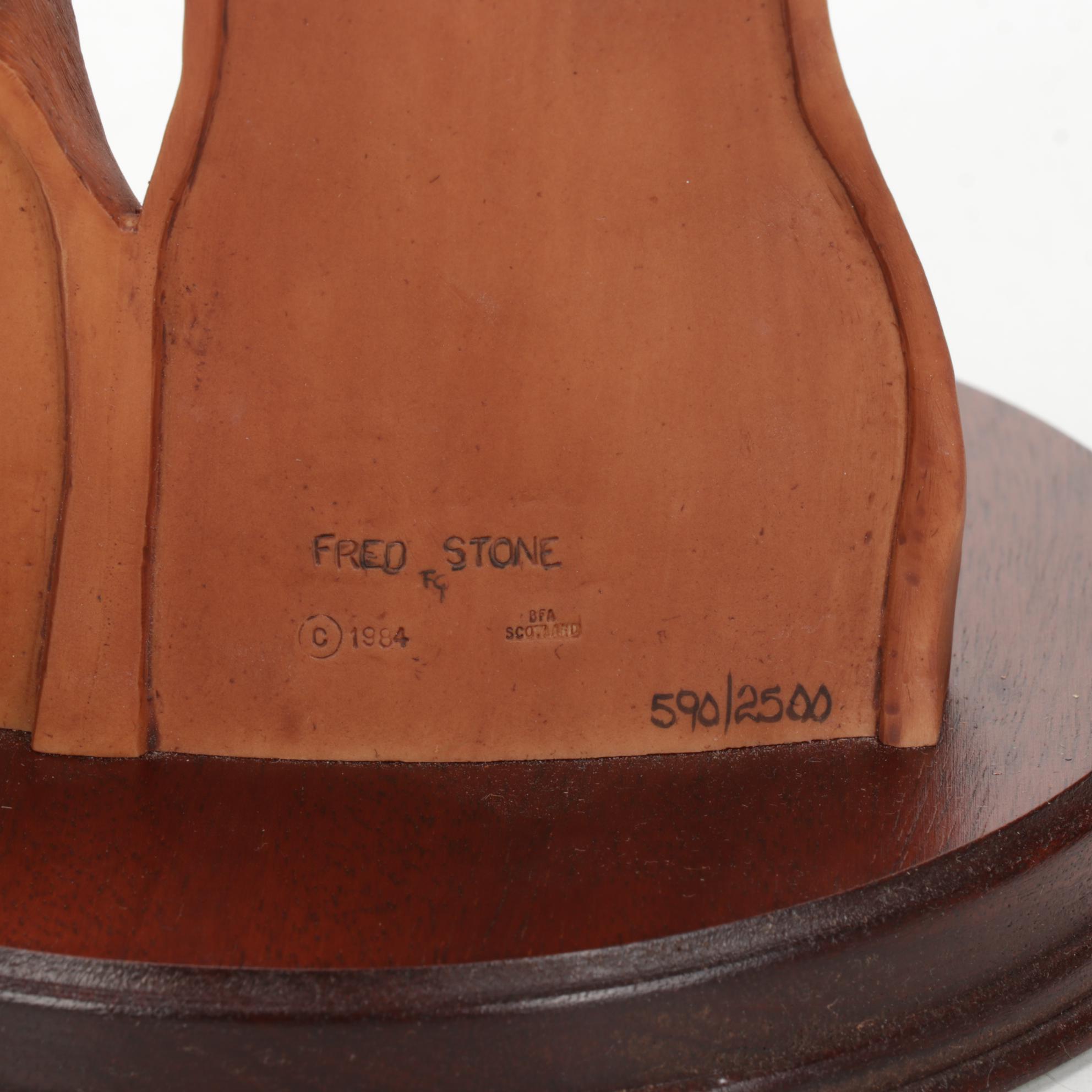 Fred Stone Mare and Foal Horse Head Figurine With Italian Made Horse Figurine