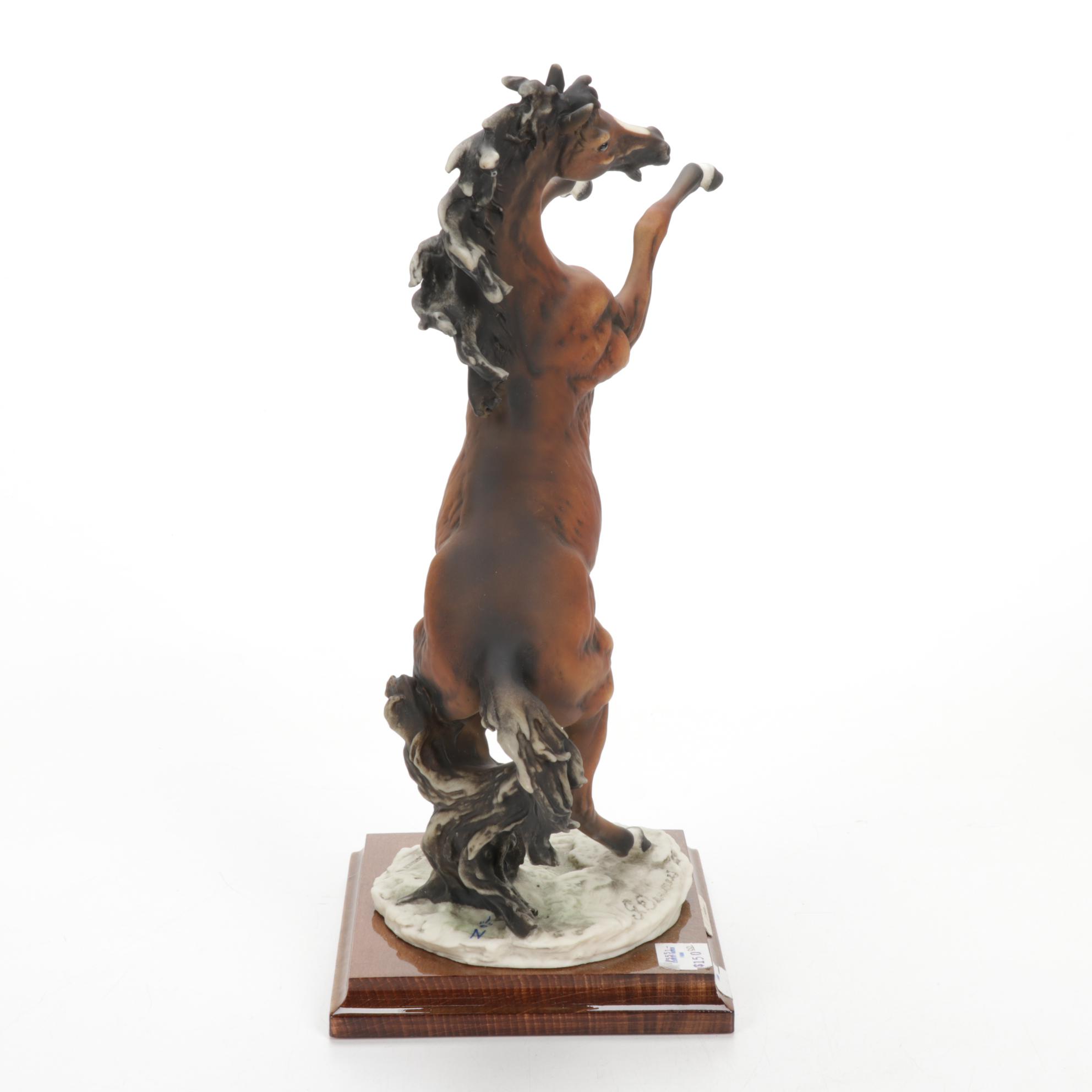 Fred Stone Mare and Foal Horse Head Figurine With Italian Made Horse Figurine