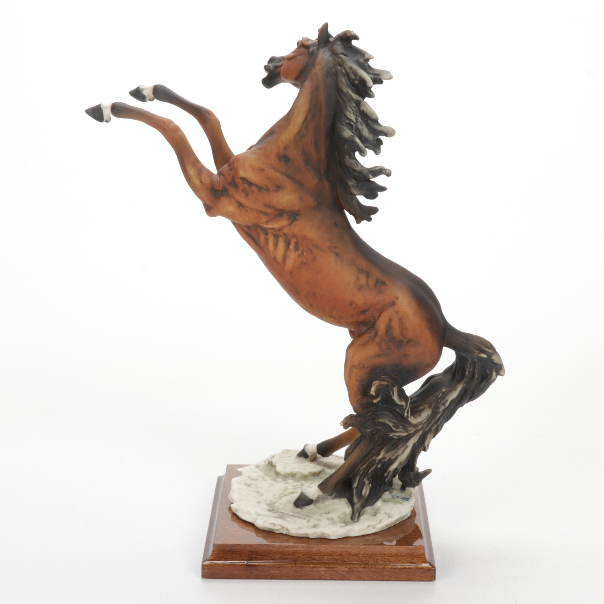 Fred Stone Mare and Foal Horse Head Figurine With Italian Made Horse Figurine