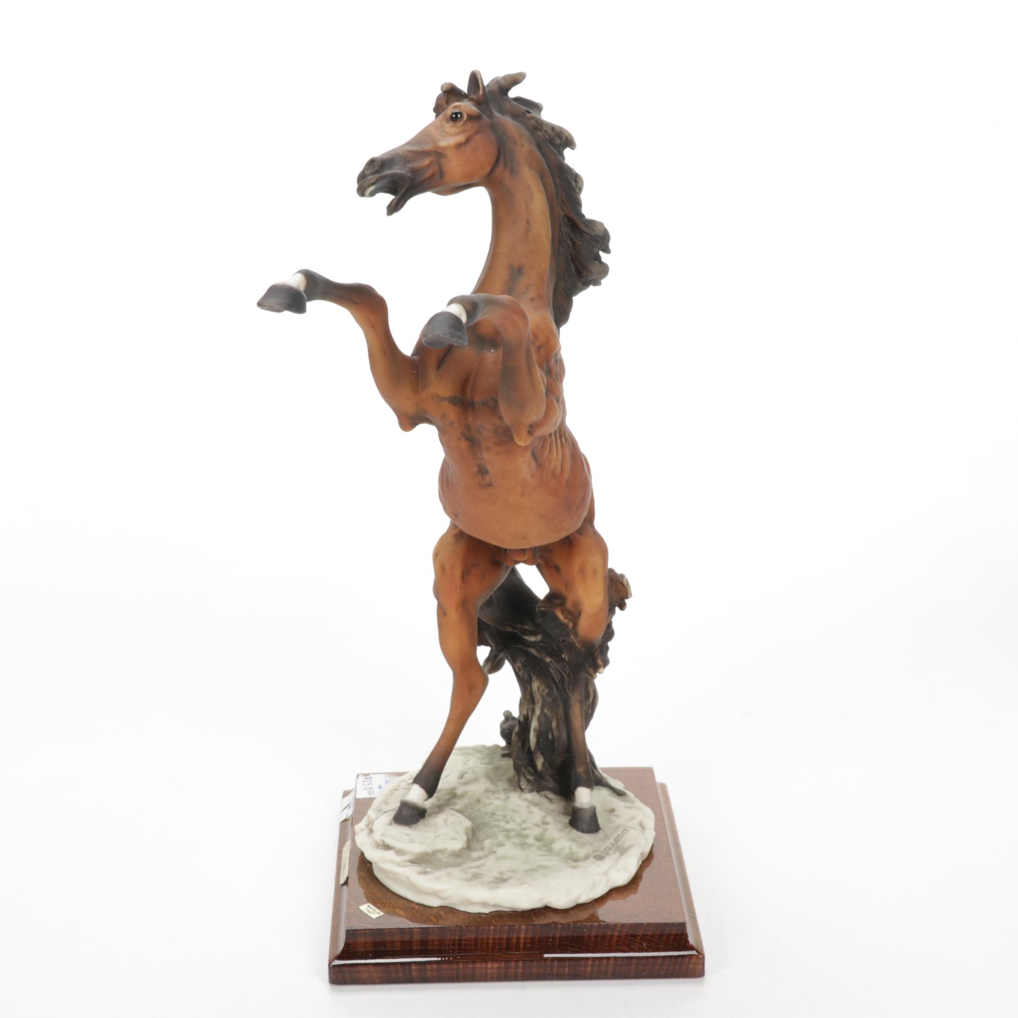 Fred Stone Mare and Foal Horse Head Figurine With Italian Made Horse Figurine
