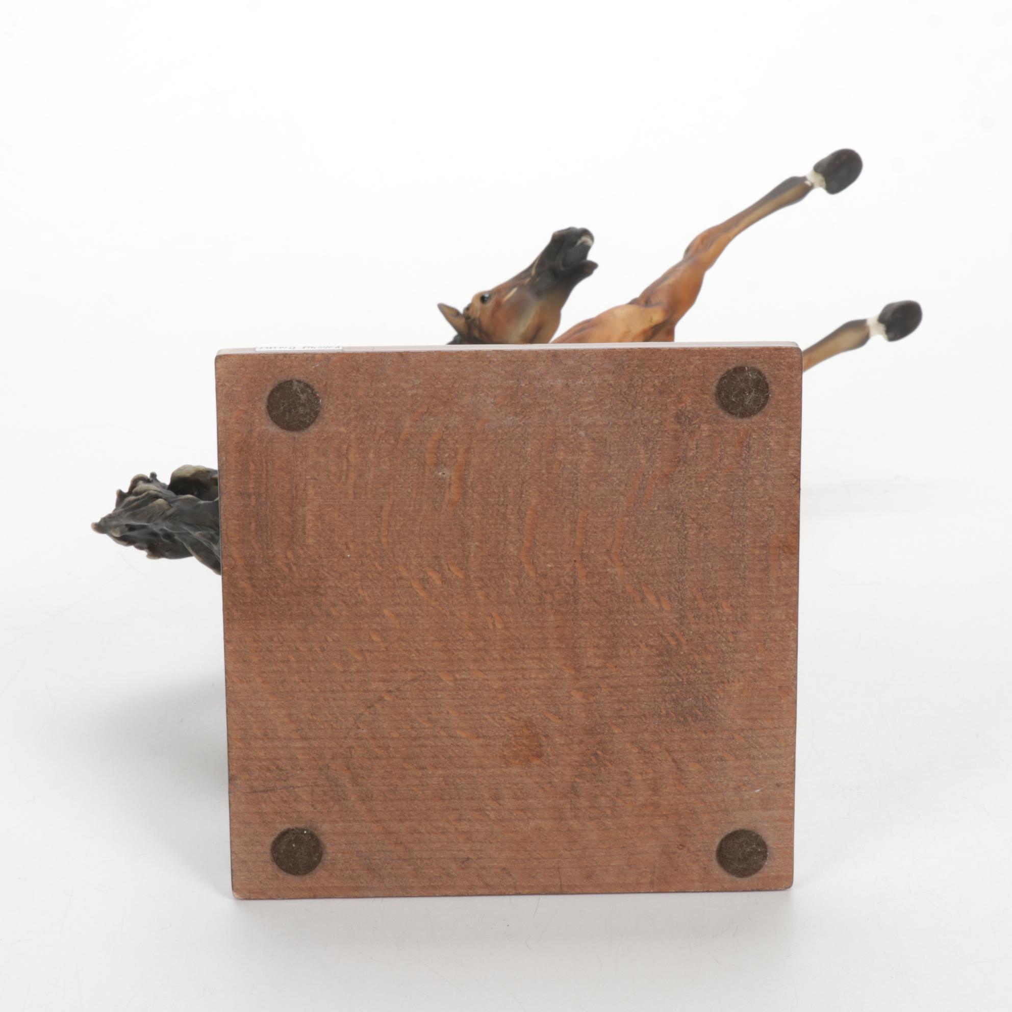 Fred Stone Mare and Foal Horse Head Figurine With Italian Made Horse Figurine