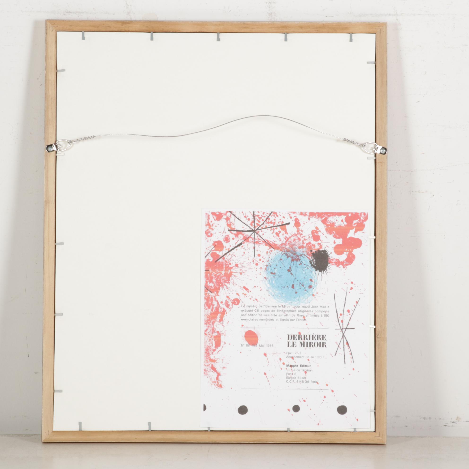 Joan Miró Color Lithograph for "Derrière le Miroir," 1965