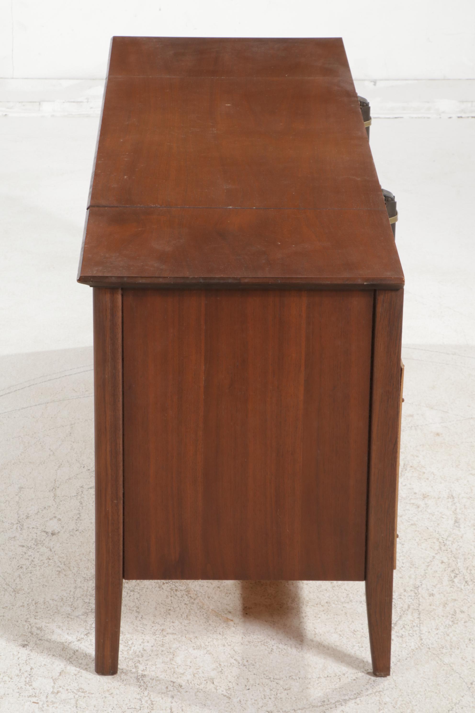 Fisher Diplomat Record Changer and Radio in Mid Century Modern Walnut Cabinet