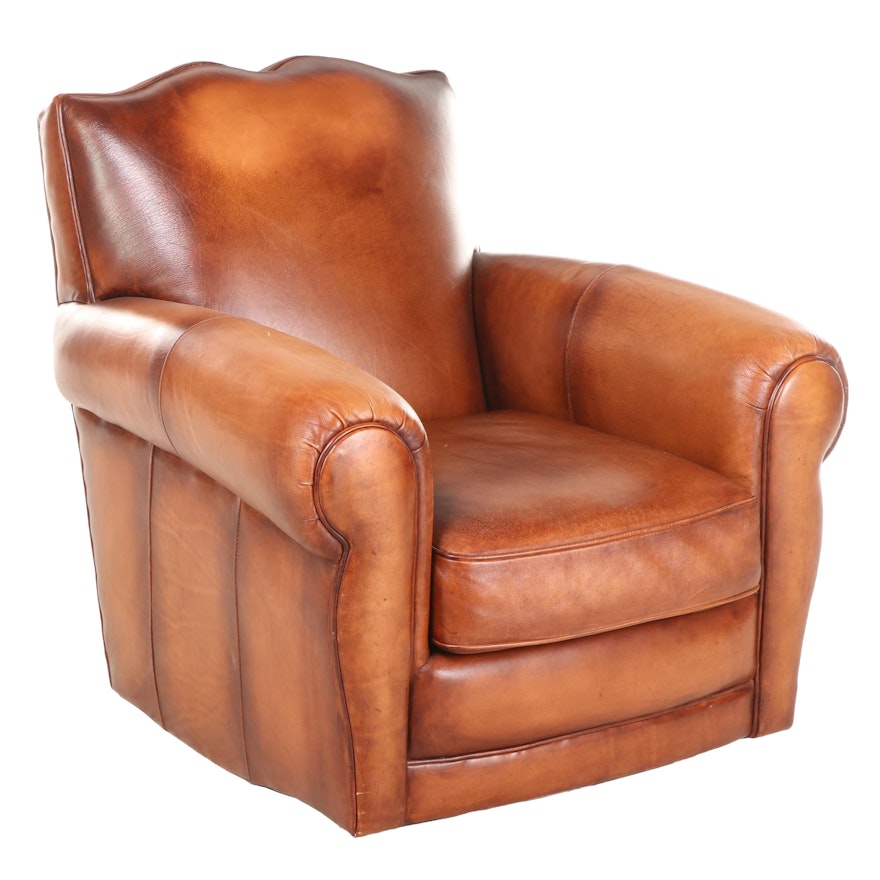 Bernhardt Art Deco Style Leather Club Chair
