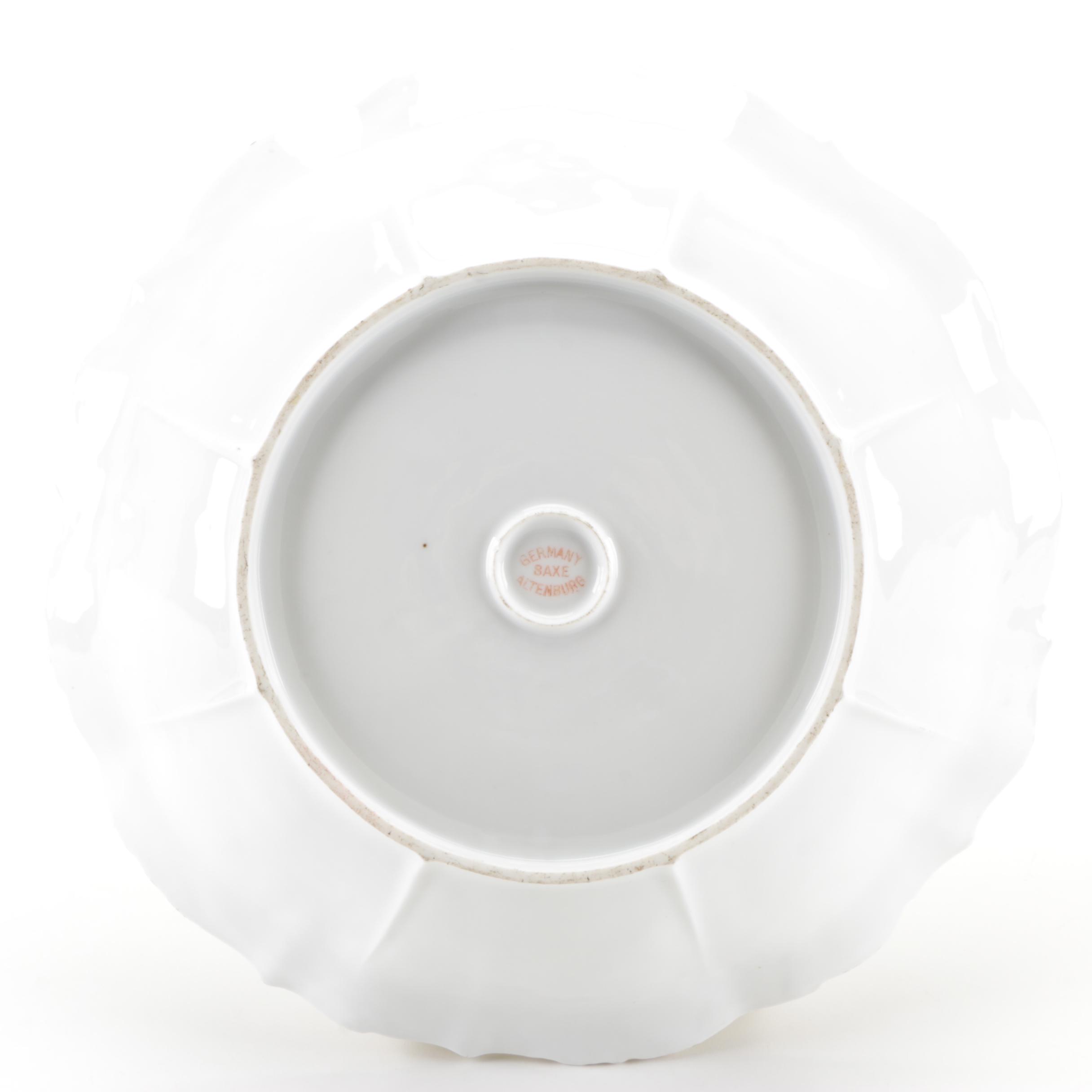 Saxe Altenburg Roschütz of Germany Centerpiece Bowl and Other Porcelain Bowl