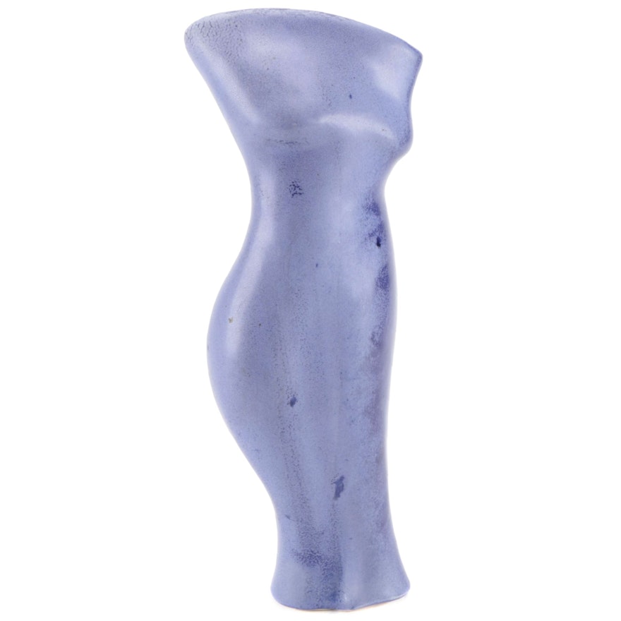 Signed Purple Abstract Ceramic Vase