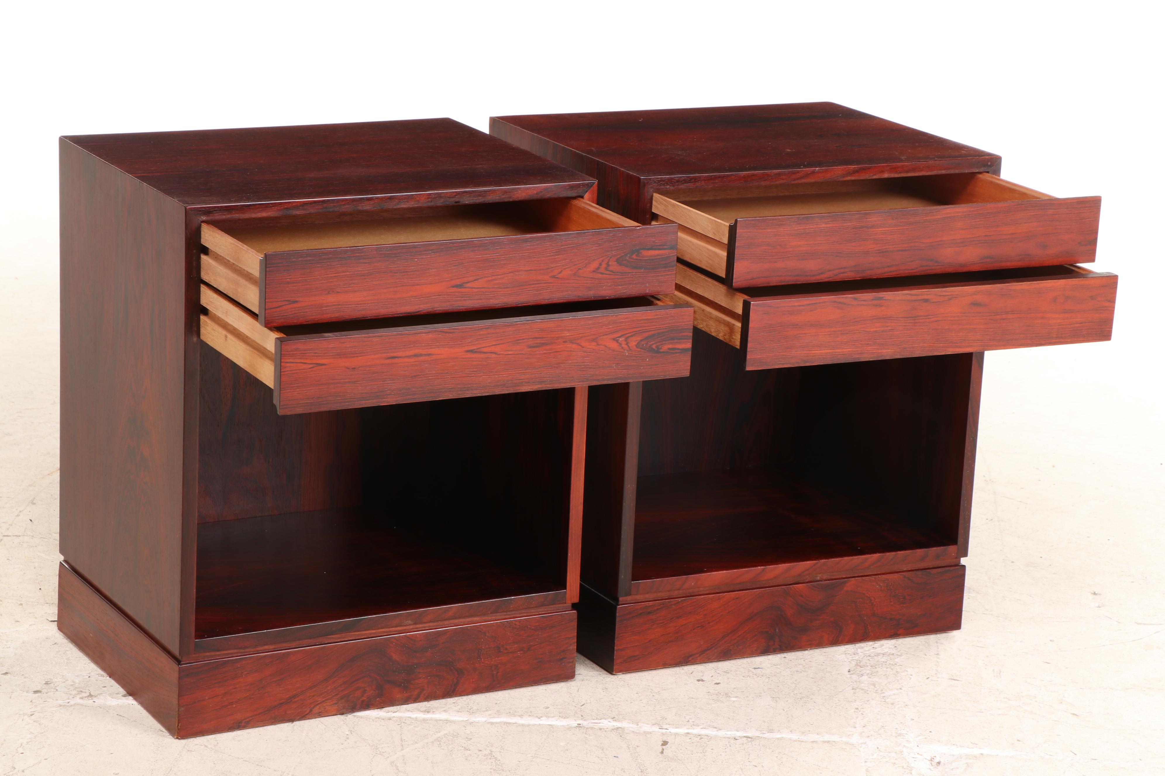 Two Arne Wahl Iversen for Vinde Møbelfabrik Danish Modern Rosewood Side Tables