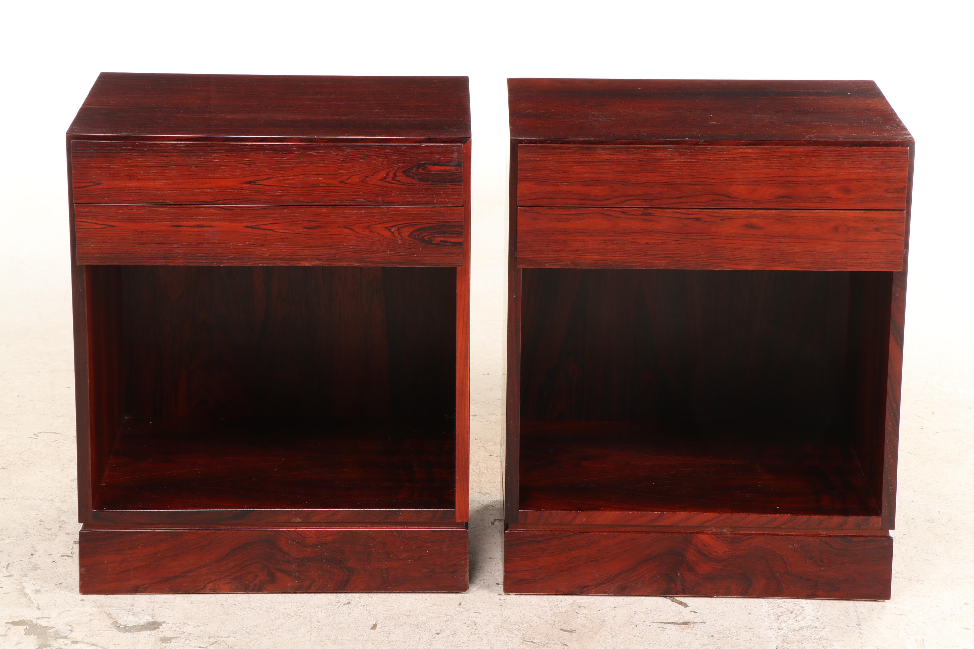 Two Arne Wahl Iversen for Vinde Møbelfabrik Danish Modern Rosewood Side Tables