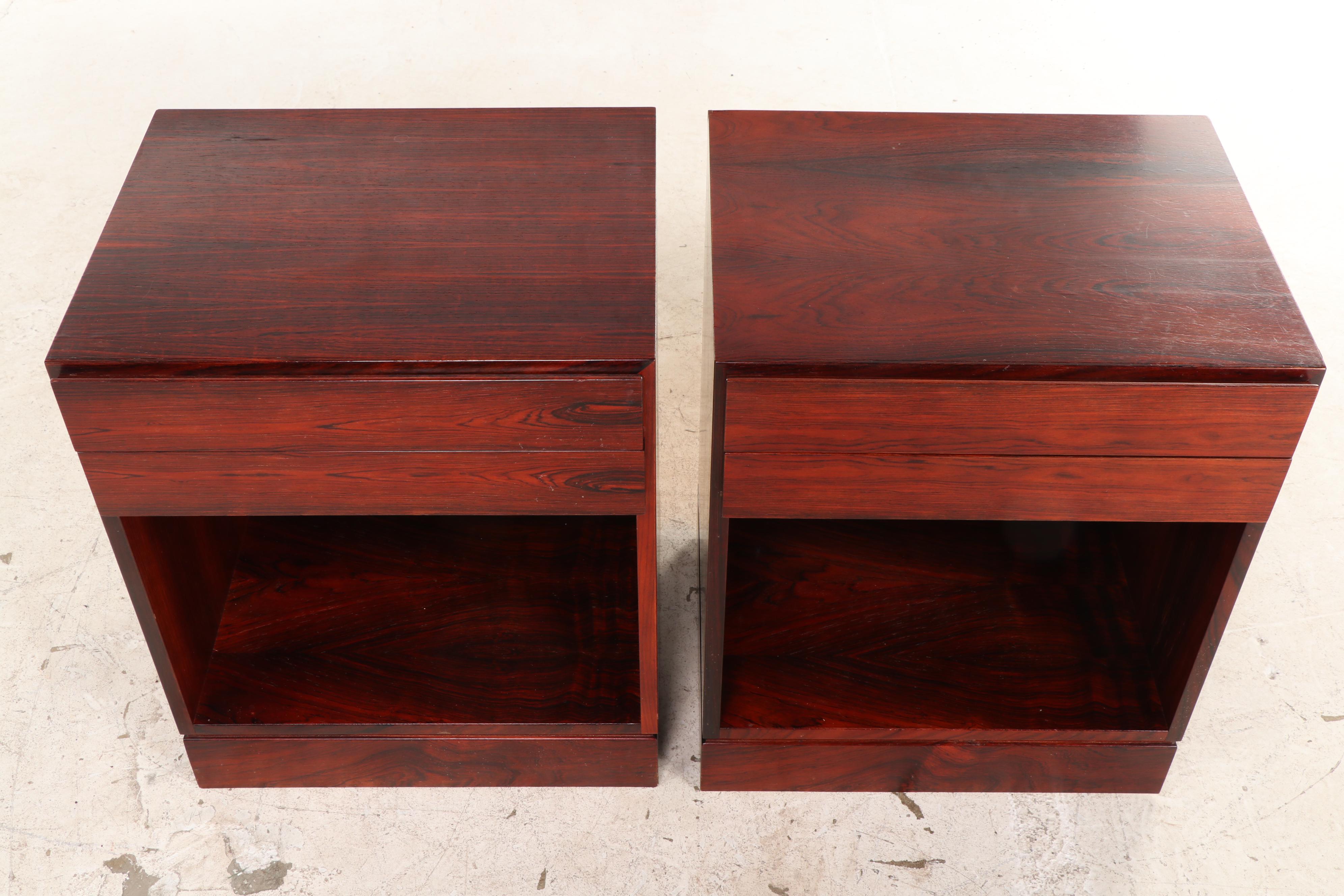 Two Arne Wahl Iversen for Vinde Møbelfabrik Danish Modern Rosewood Side Tables