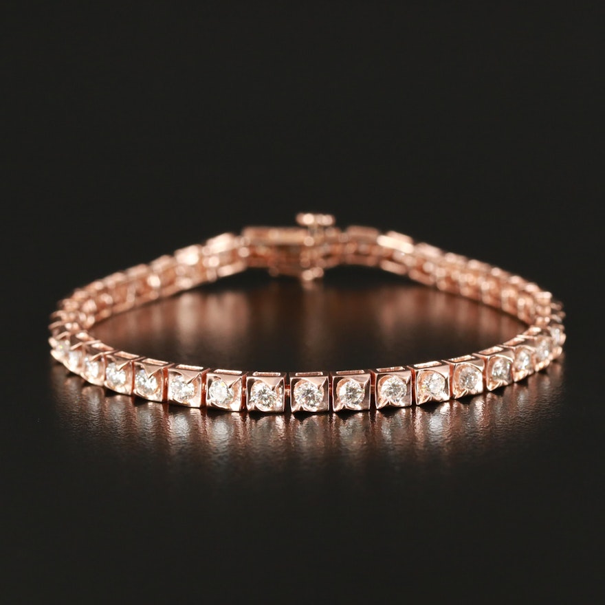 14K Rose Gold 4.01 CTW Diamond Line Bracelet