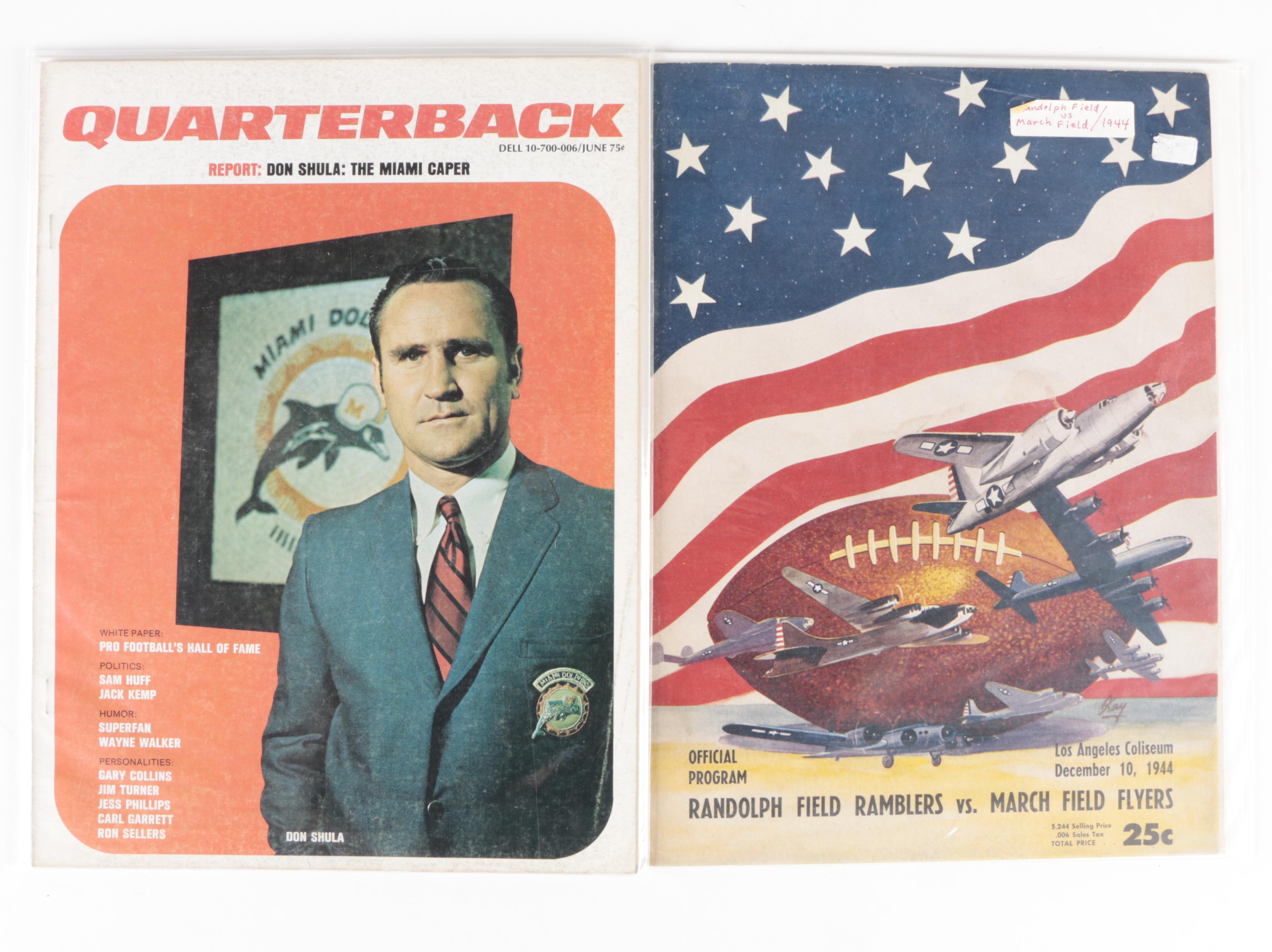 "Quarterback", "Pro!", "Prolog", "Football World", More NFL Magazines, Yearbooks