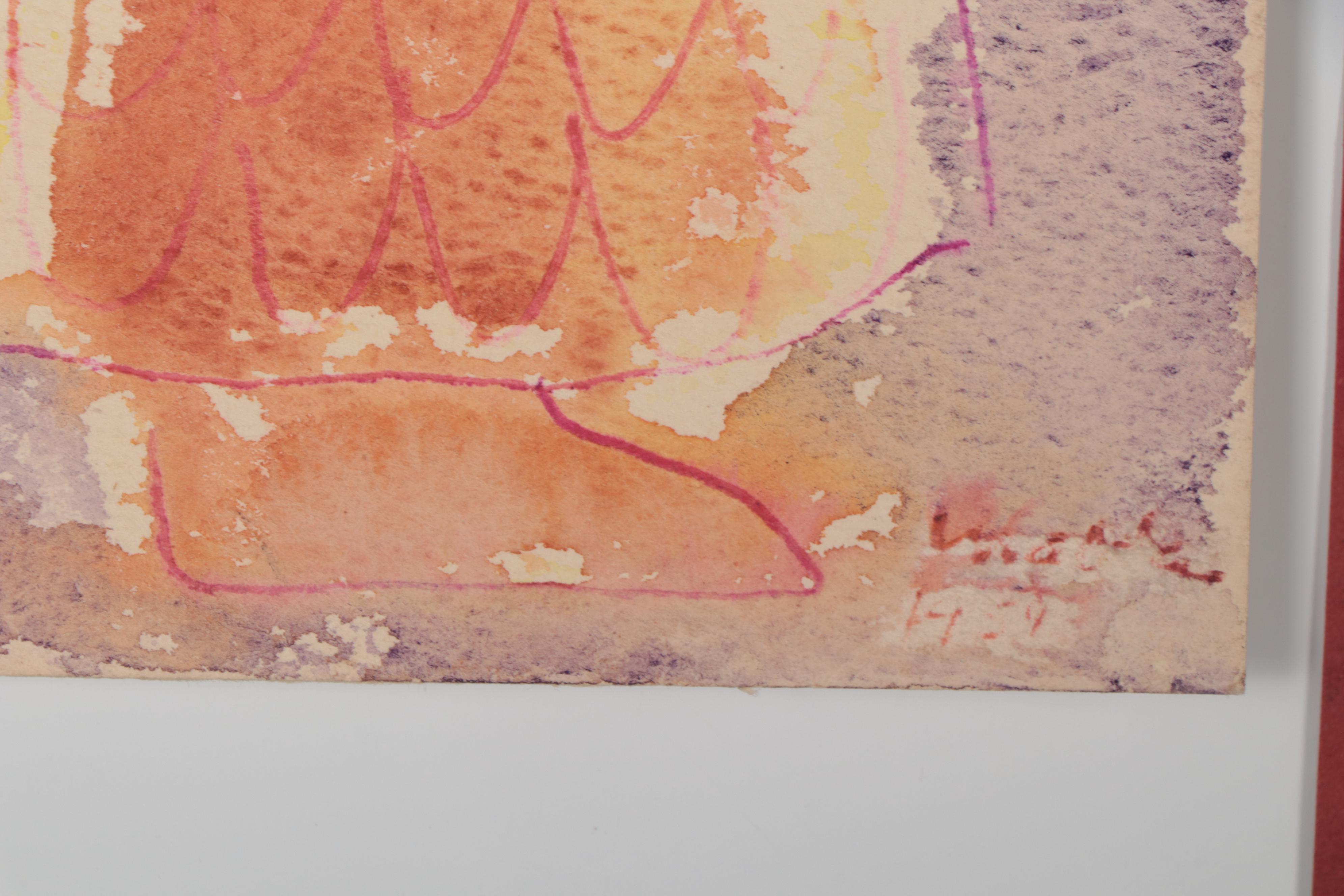 Helen Malta Painting, Drawing, and Collage, Mid-20th Century