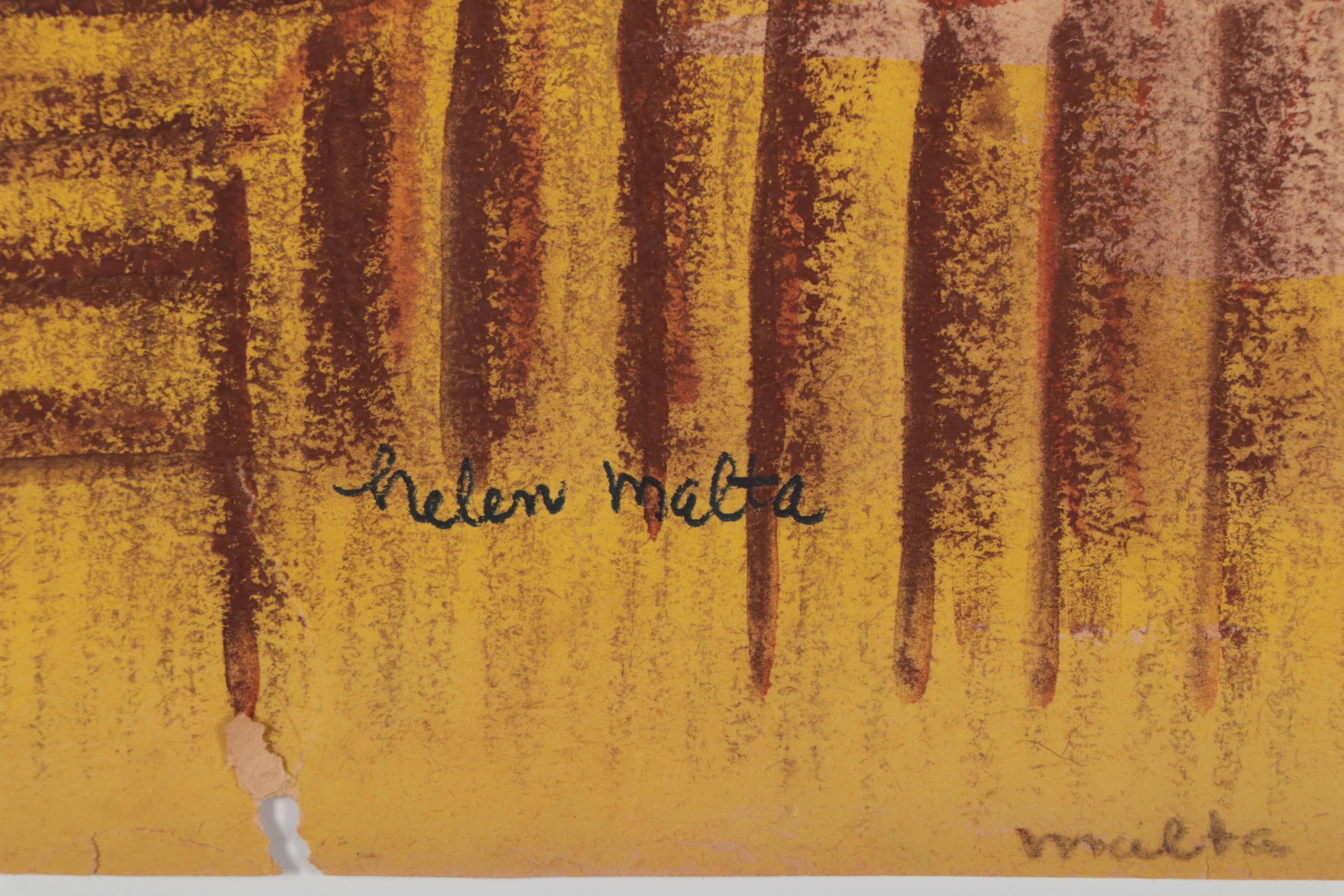 Helen Malta Painting, Drawing, and Collage, Mid-20th Century