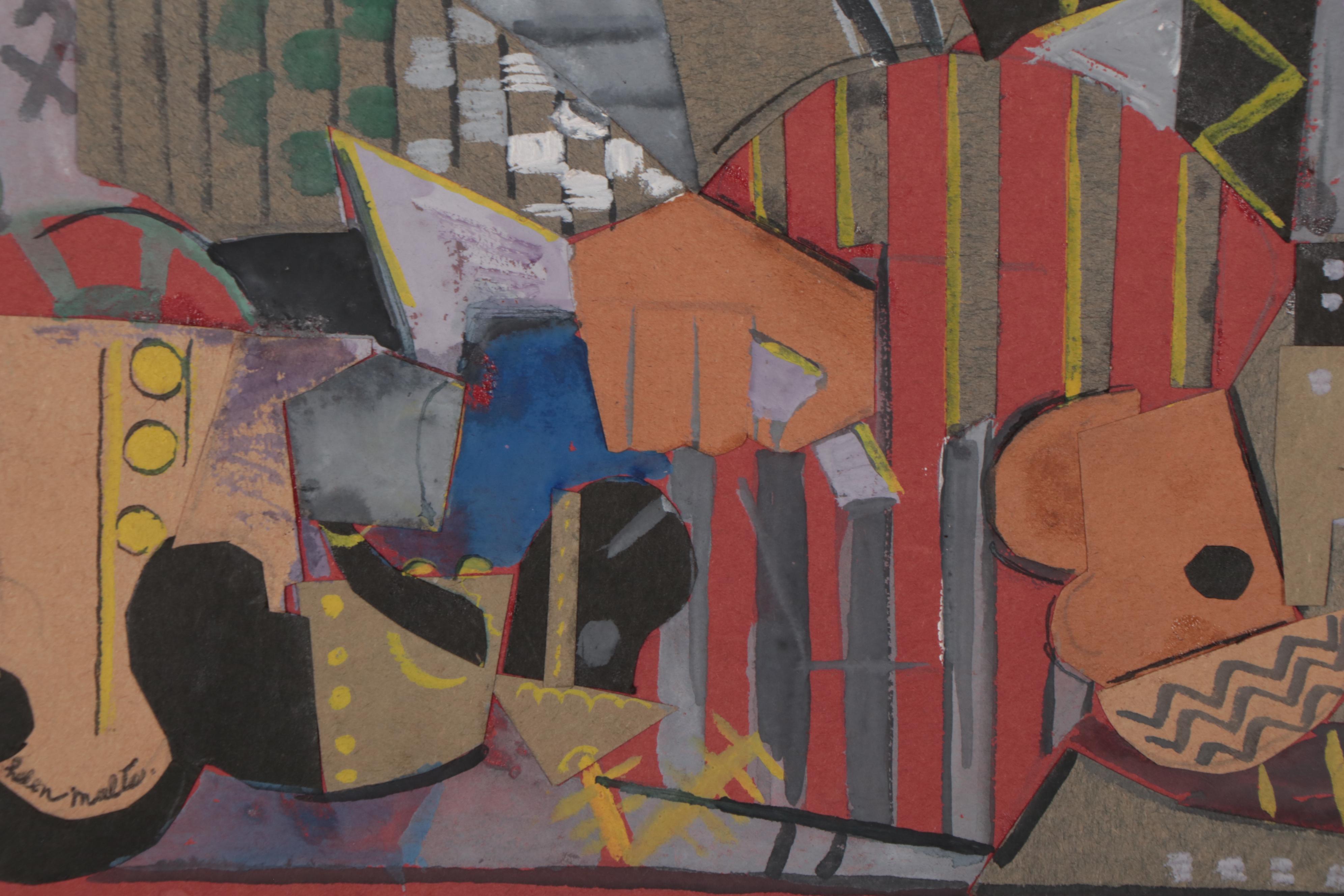 Helen Malta Painting, Drawing, and Collage, Mid-20th Century