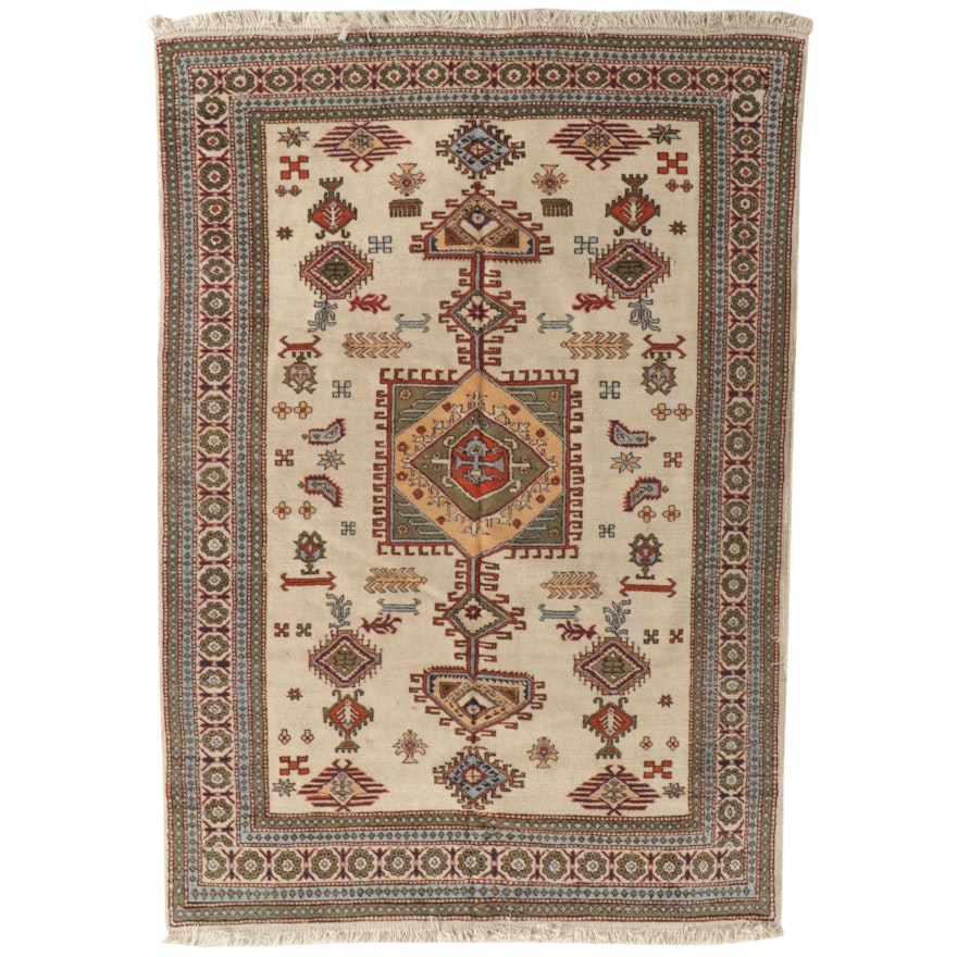 6'6 x 9'9 Hand-Knotted Indo-Caucasian Area Rug