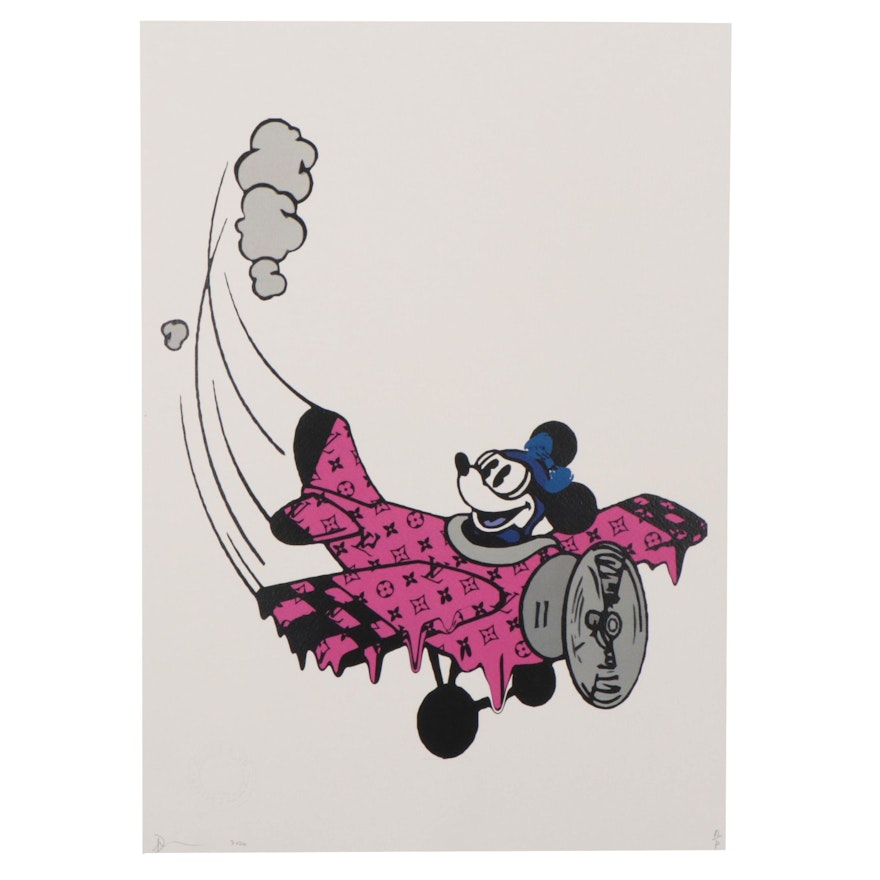 Death NYC Pop Art Graphic Print "Mouse Plane Pink"