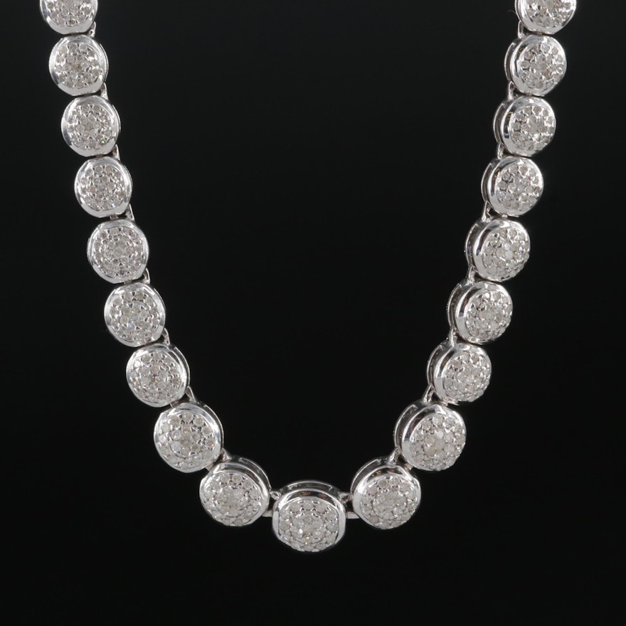 Sterling 2.02 CTW Diamond Graduating Necklace