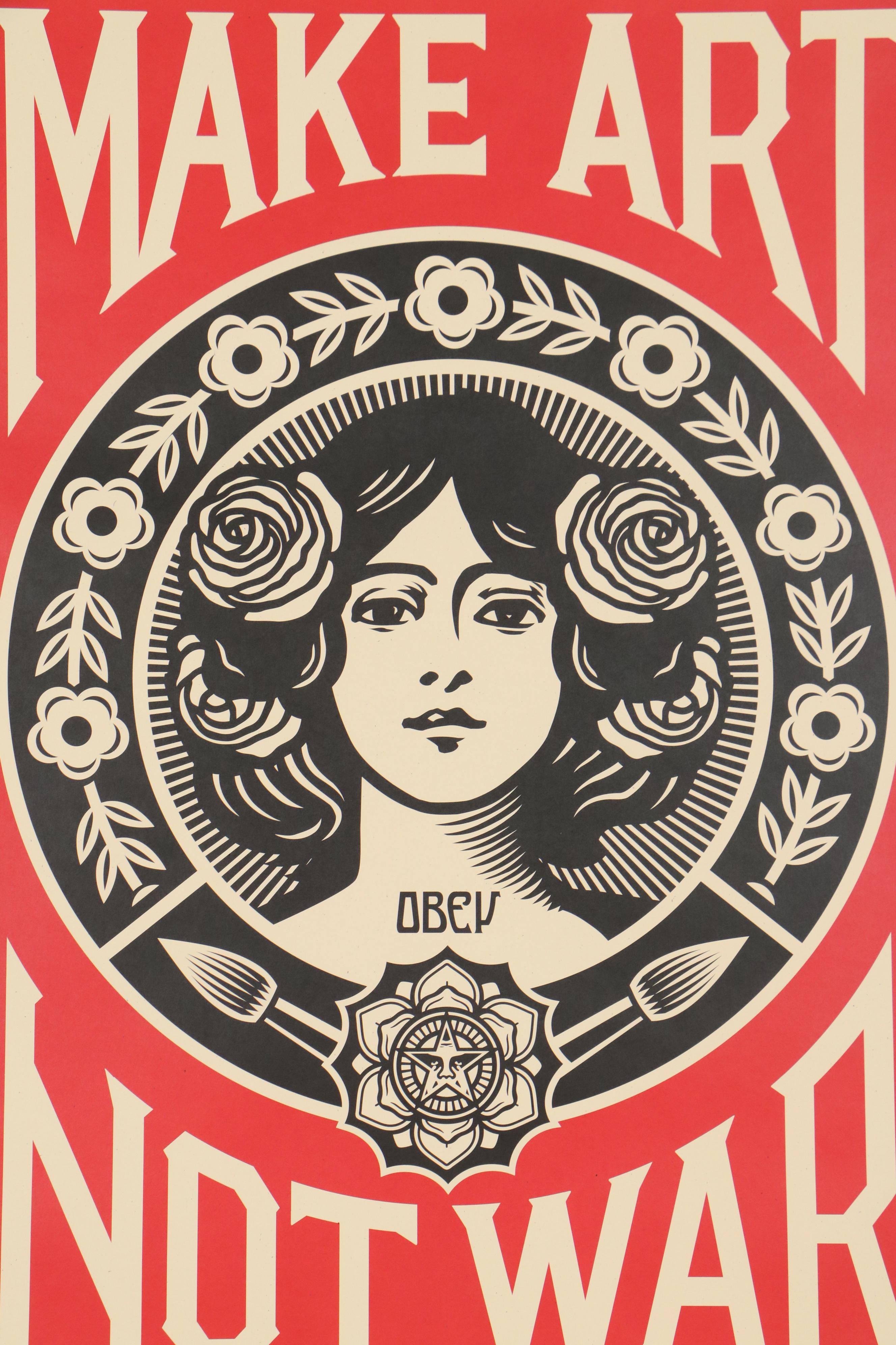 Shepard Fairey Offset Print "Make Art Not War," 2020