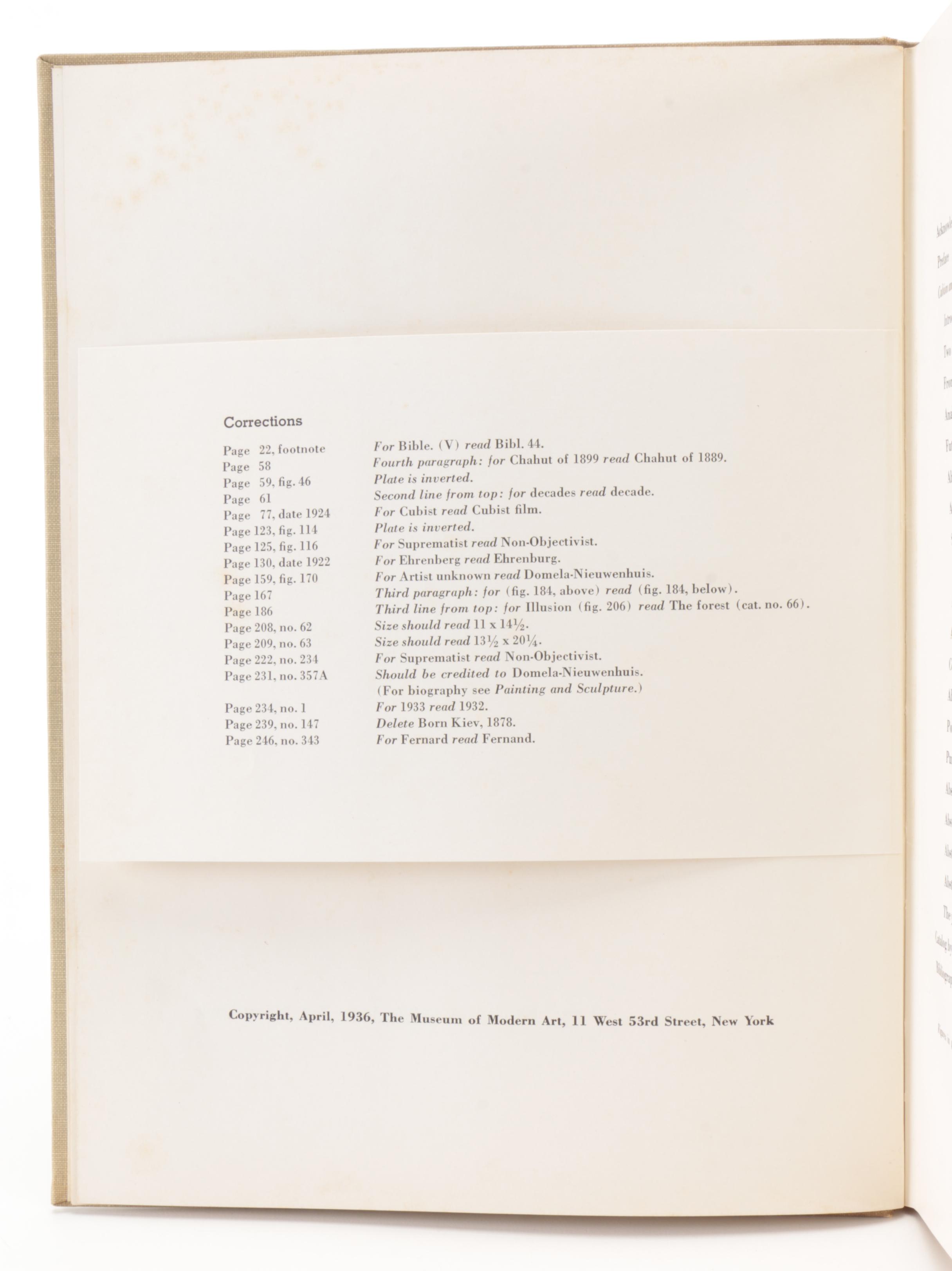 Limited First Edition "Cubism and Abstract Art" by Alfred H. Barr Jr., 1936