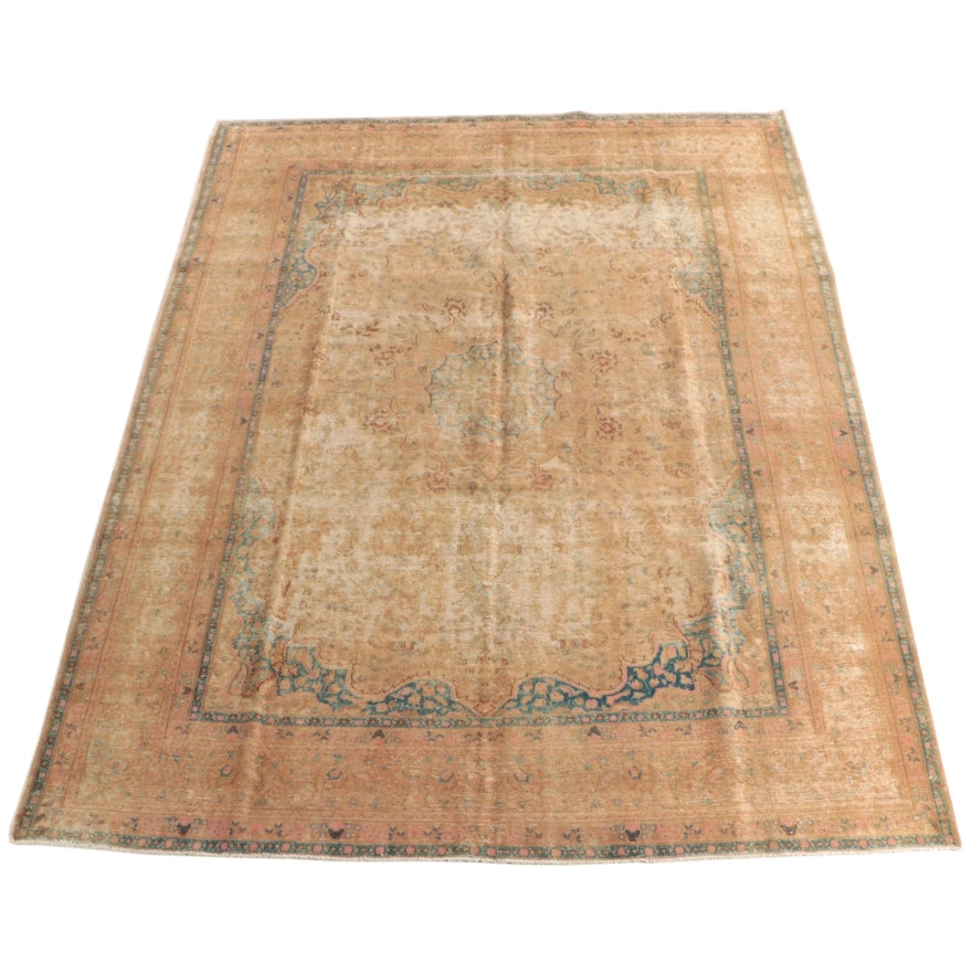 9'8 x 12'8 Hand-Knotted Persian Overdyed Floral Room Sized Rug