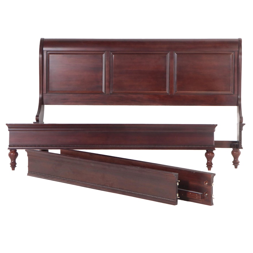 Contemporary Hardwood King Size Sleigh Bed Frame