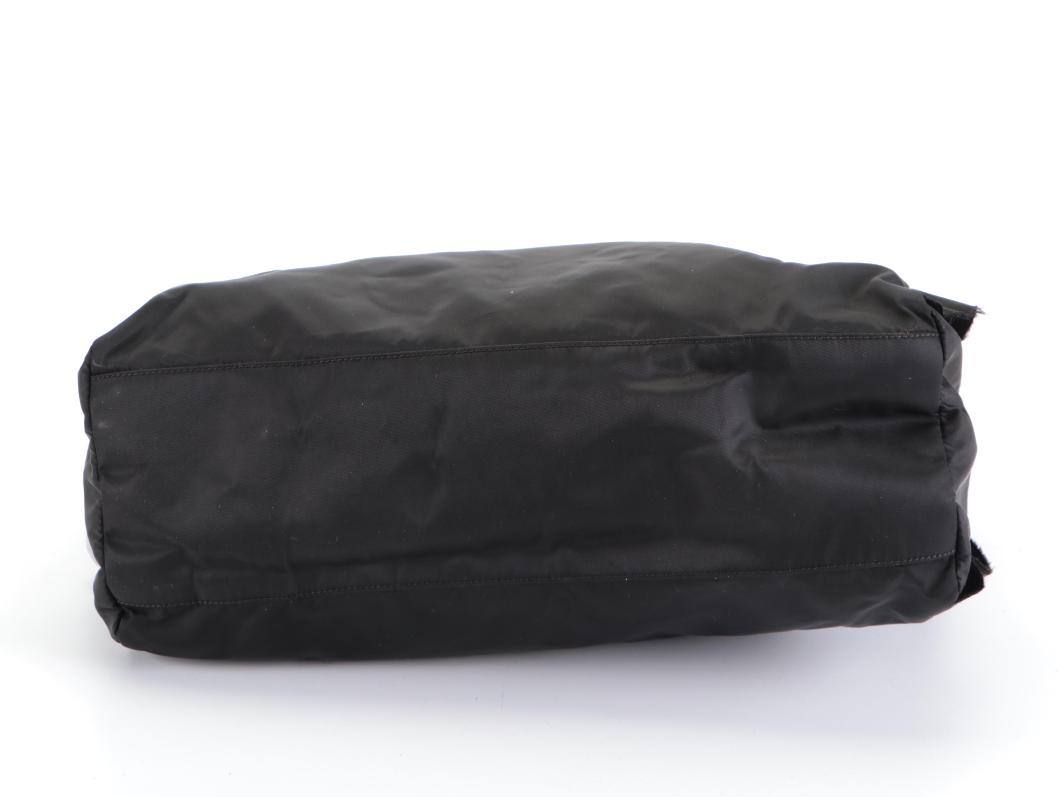 Prada Two-Way Bag in Black Tessuto Nylon with Raw Edge Detail