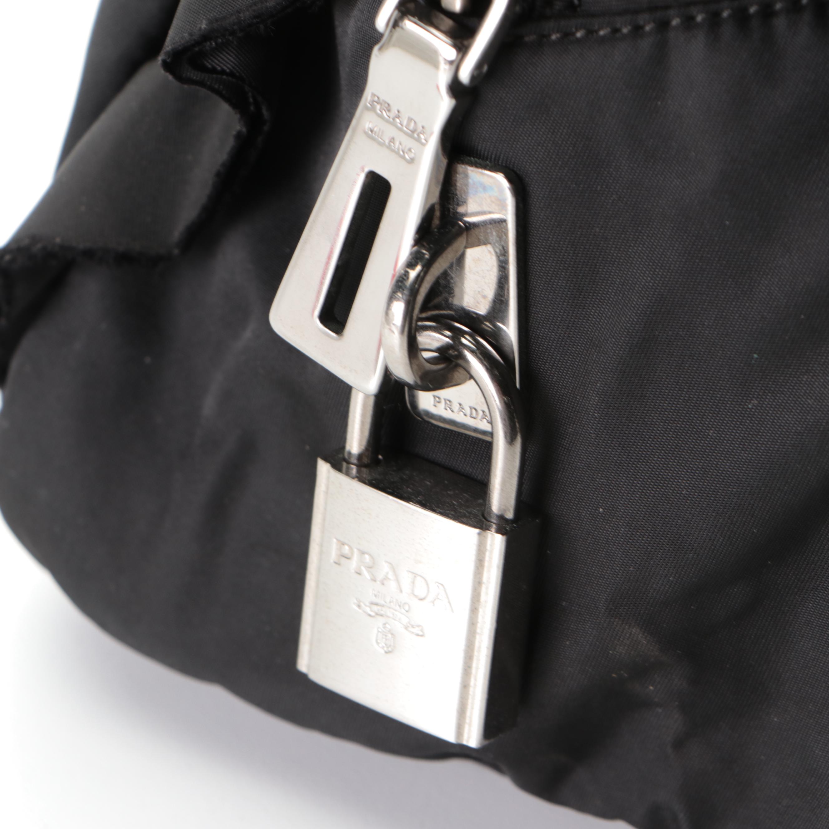 Prada Two-Way Bag in Black Tessuto Nylon with Raw Edge Detail