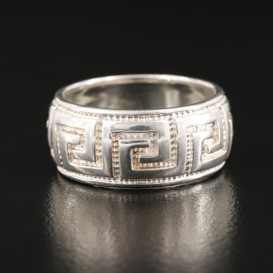 Italian Sterling Greek Key Band