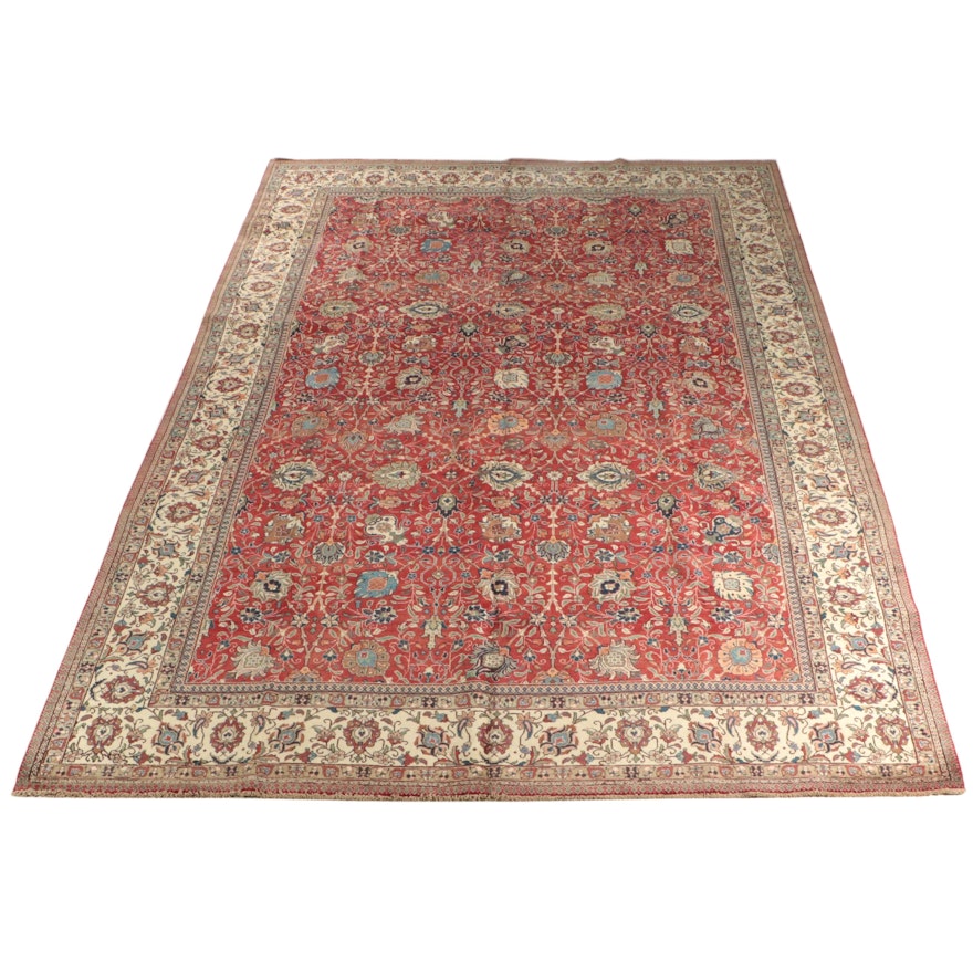 11'3 x 17'10 Hand-Knotted Persian Tabriz Room Sized Rug