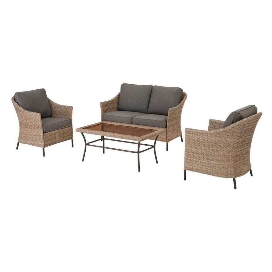 StyleWell "Kendall Cove" Four-Piece Resin Wicker and Steel Patio Seating Set