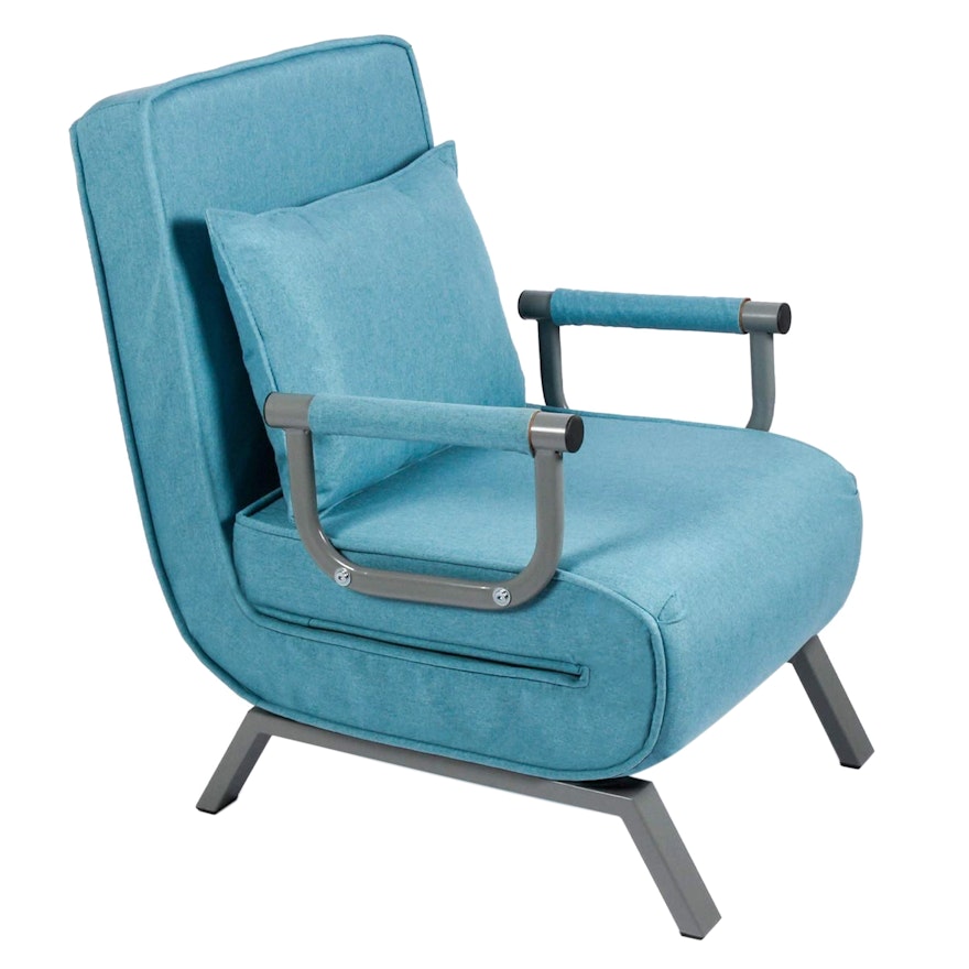 Folding Five-Position Recliner Armchair in Blue