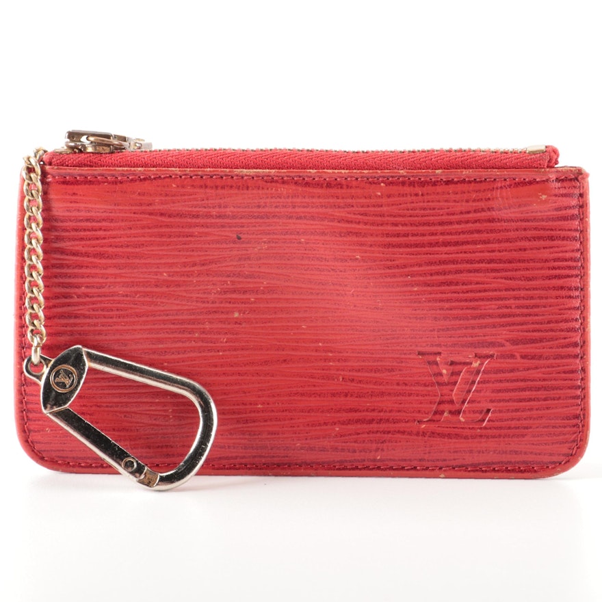 Louis Vuitton Malletier Pochette Clés in Red Epi Leather