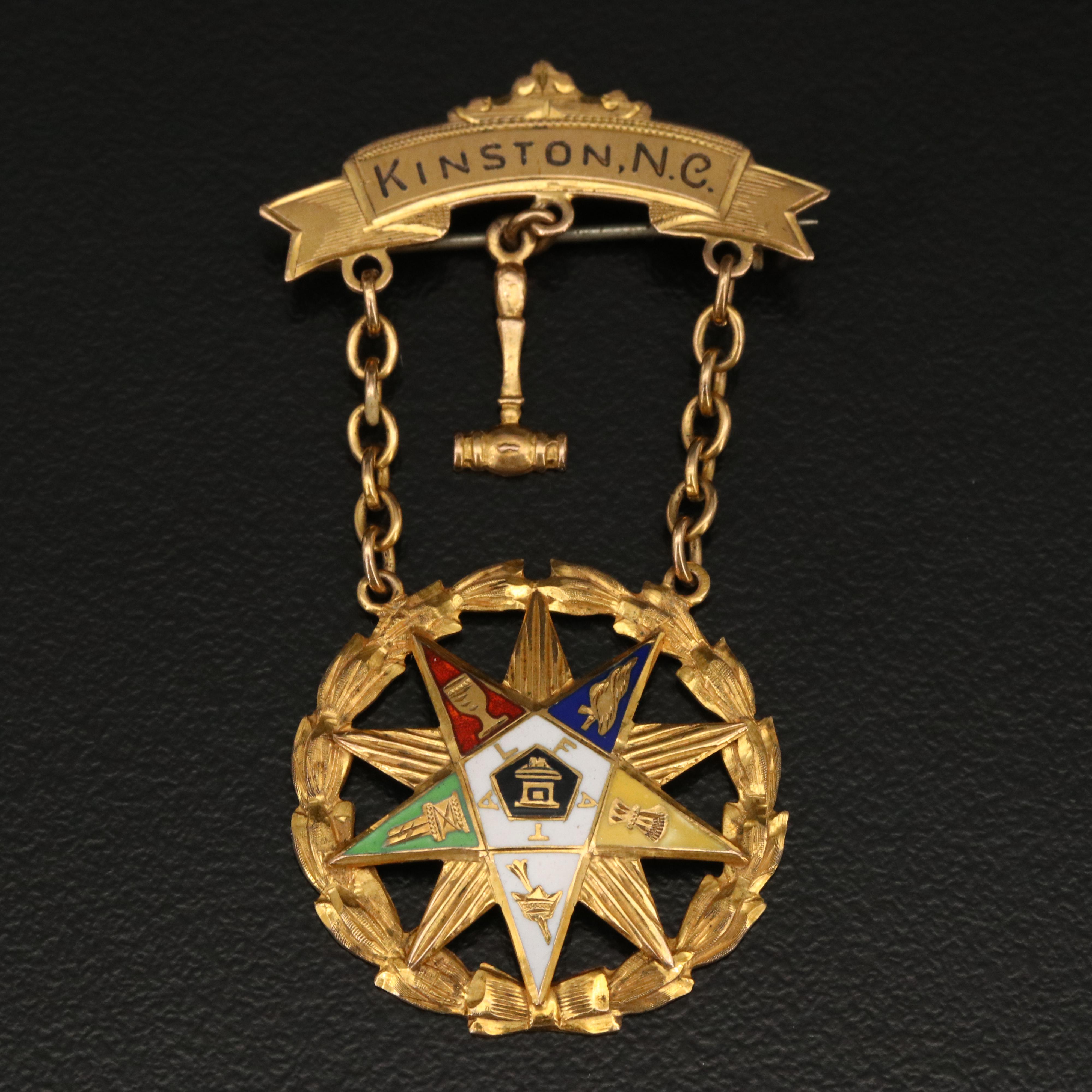 8K Enamel Alfat Easter Star Masonic Freemason Pin