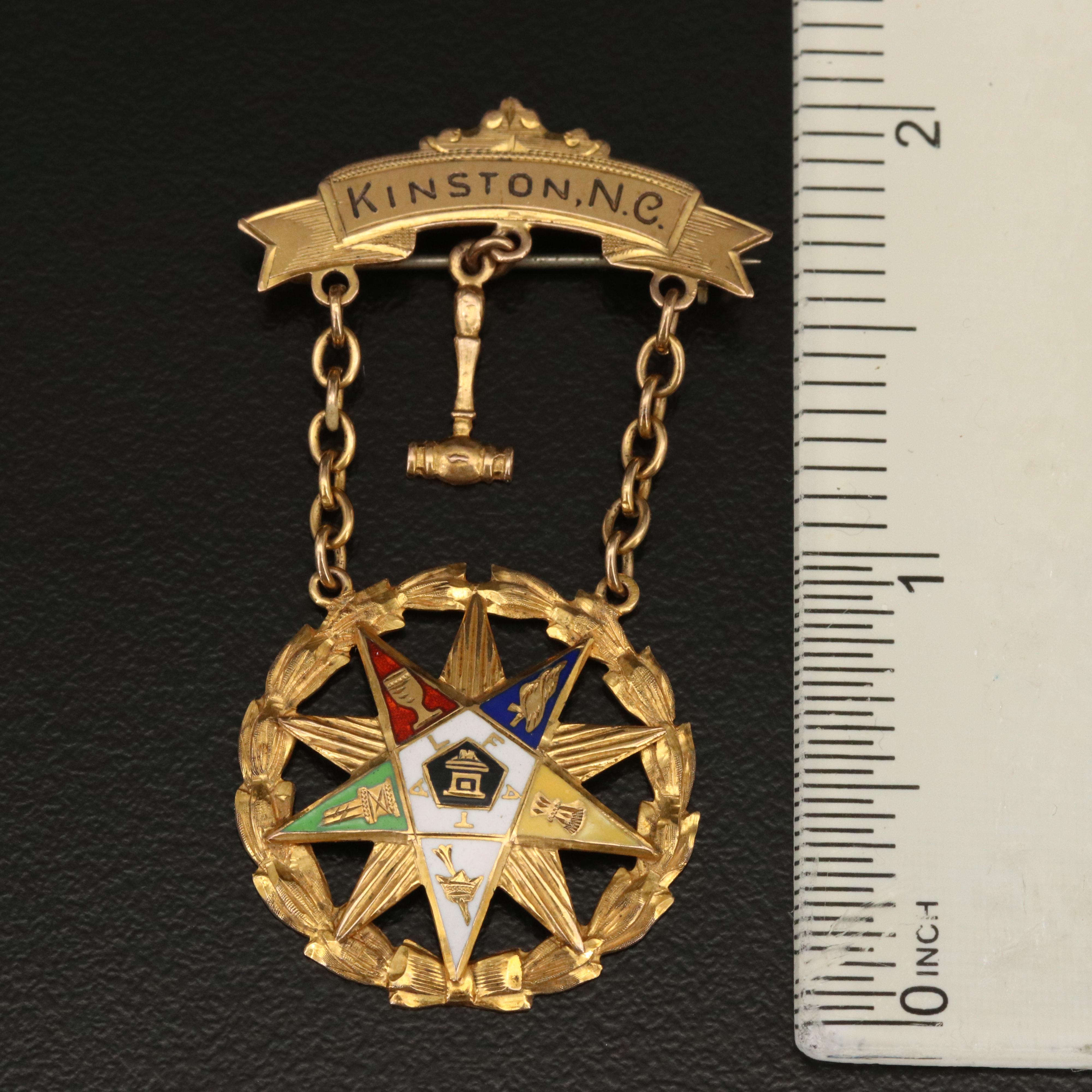 8K Enamel Alfat Easter Star Masonic Freemason Pin