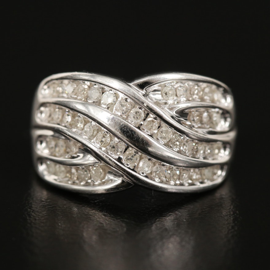 10K 0.45 CTW Diamond Crossover Ring