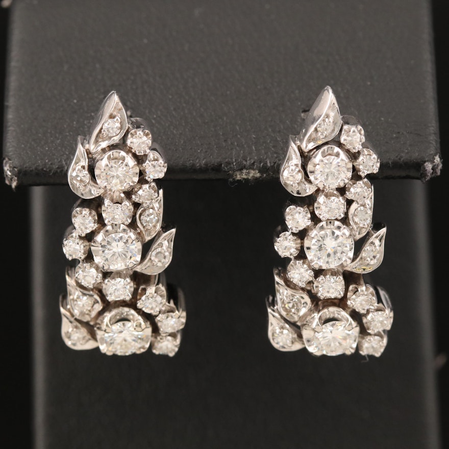 14K 1.50 CTW Diamond Drop Earrings