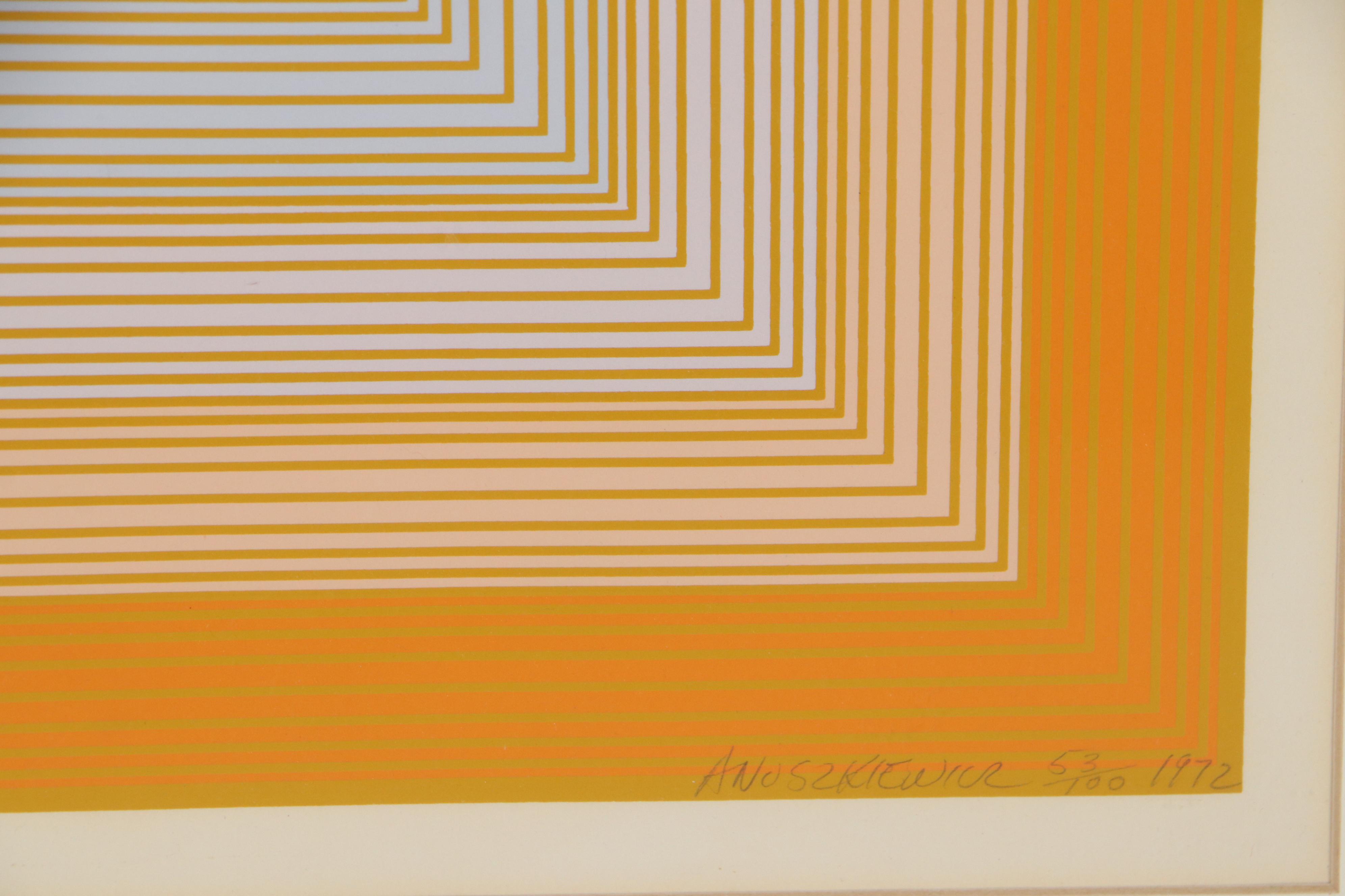 Richard Anuszkiewicz Op Art Serigraph, 1972