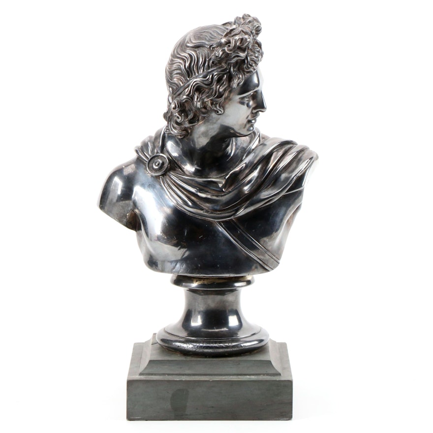 Metal Bust After "Apollo Belvedere," Late 19th to Early 20th Century