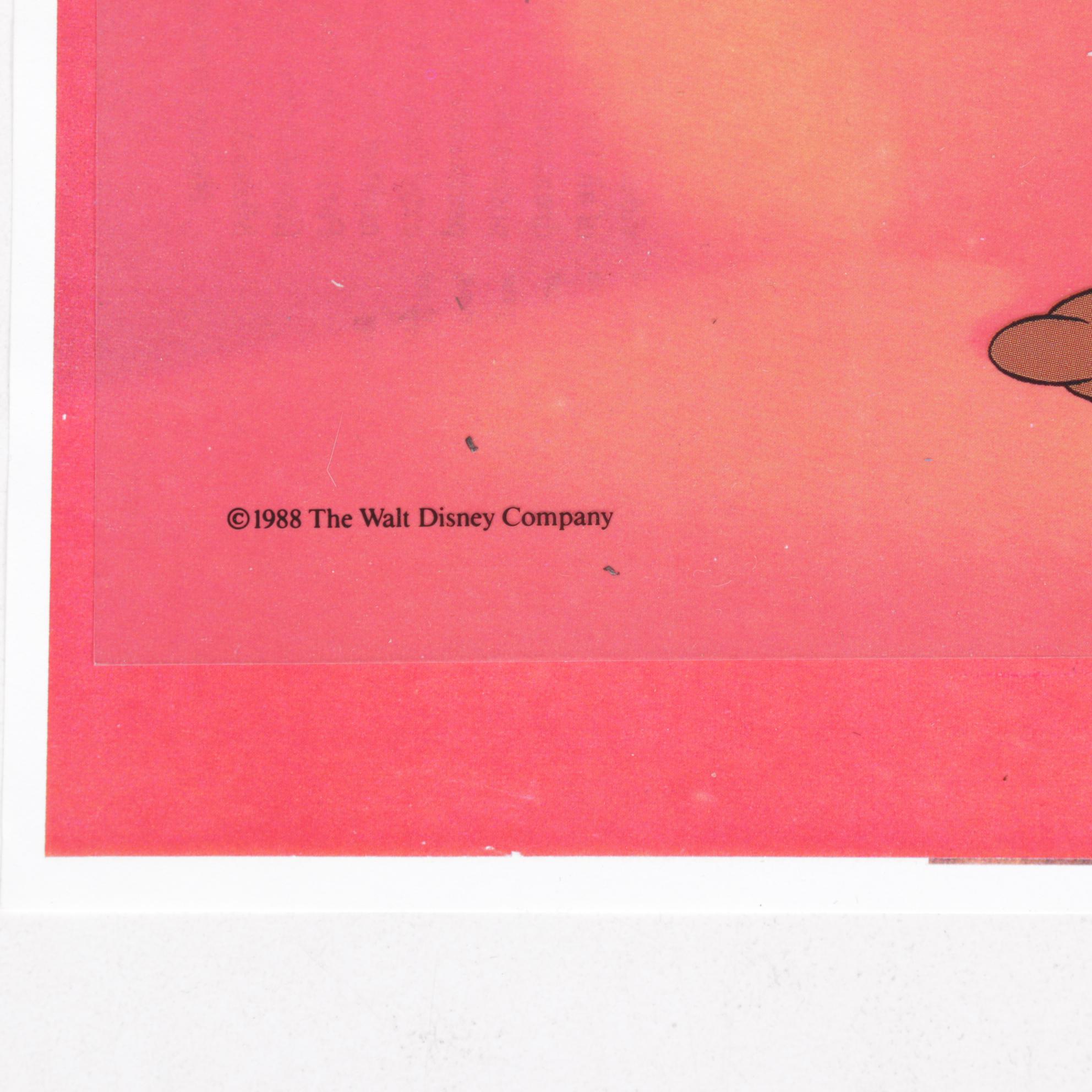 Walt Disney and Warner Brothers Offset Lithograph Animation Cels With Background