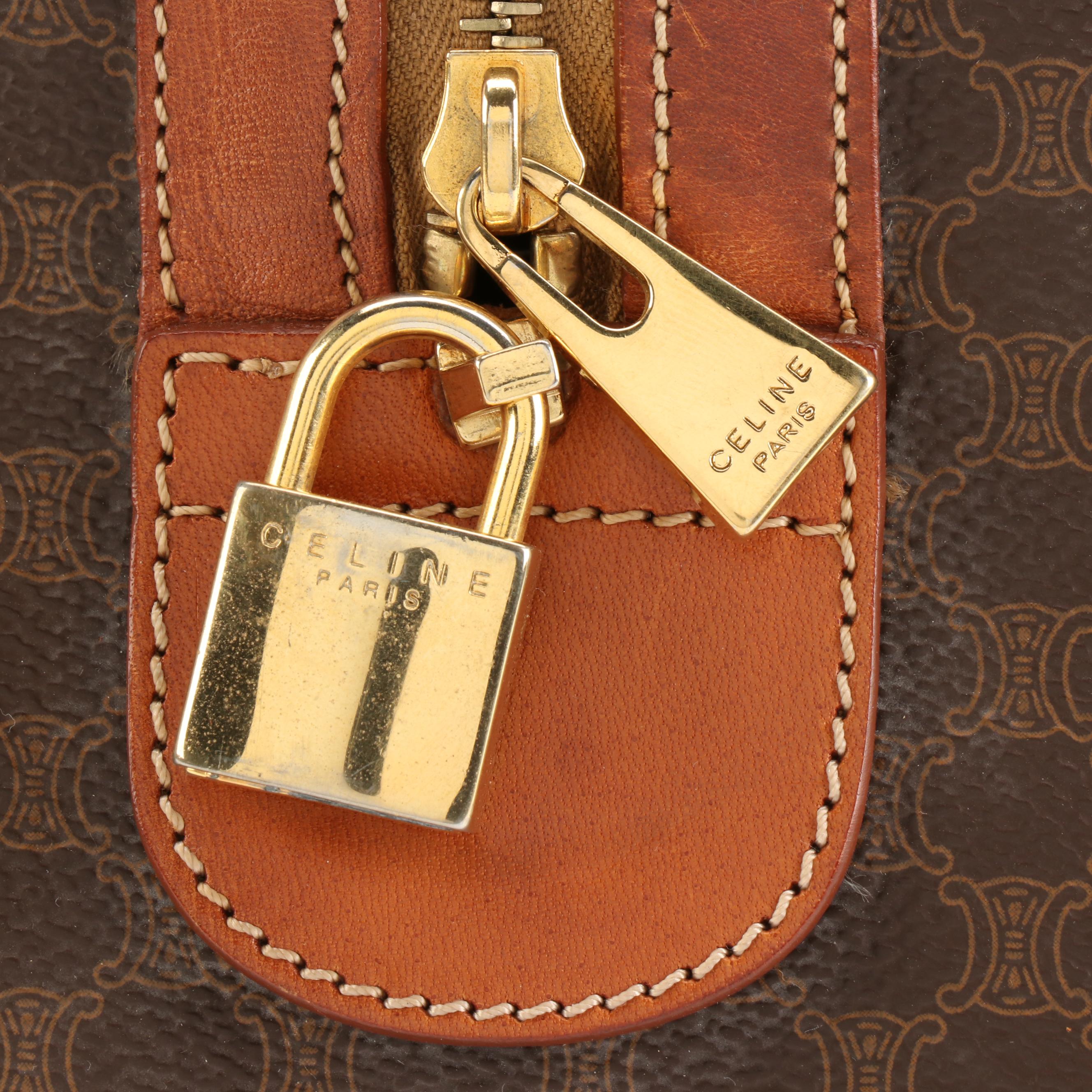 Celine Duffle Bag in Macadam Coated Canvas and Leather