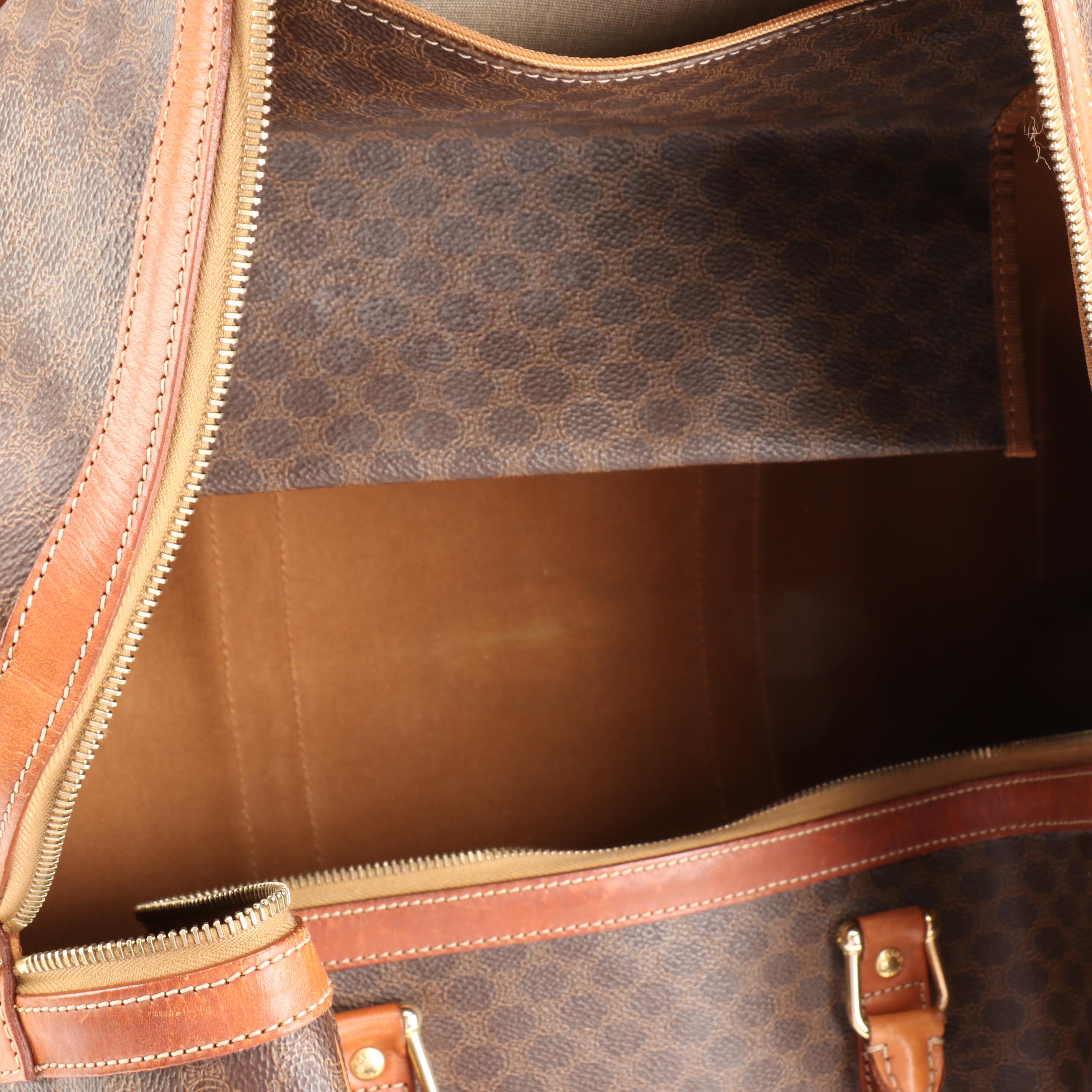 Celine Duffle Bag in Macadam Coated Canvas and Leather