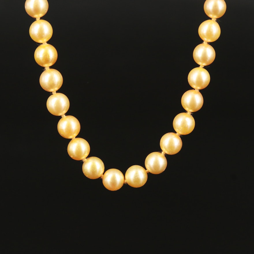 Pearl Necklace with 14K Clasp