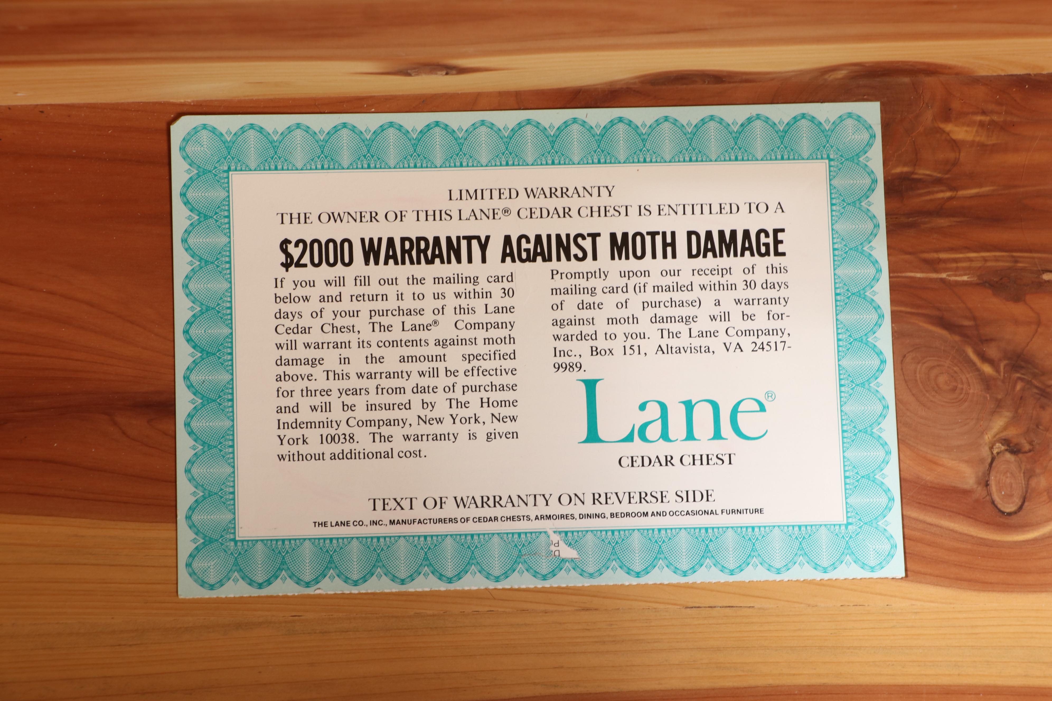 Lane "Aroma-Tite" Queen Anne Style Cherrywood and Cedar Chest, Late 20th Century