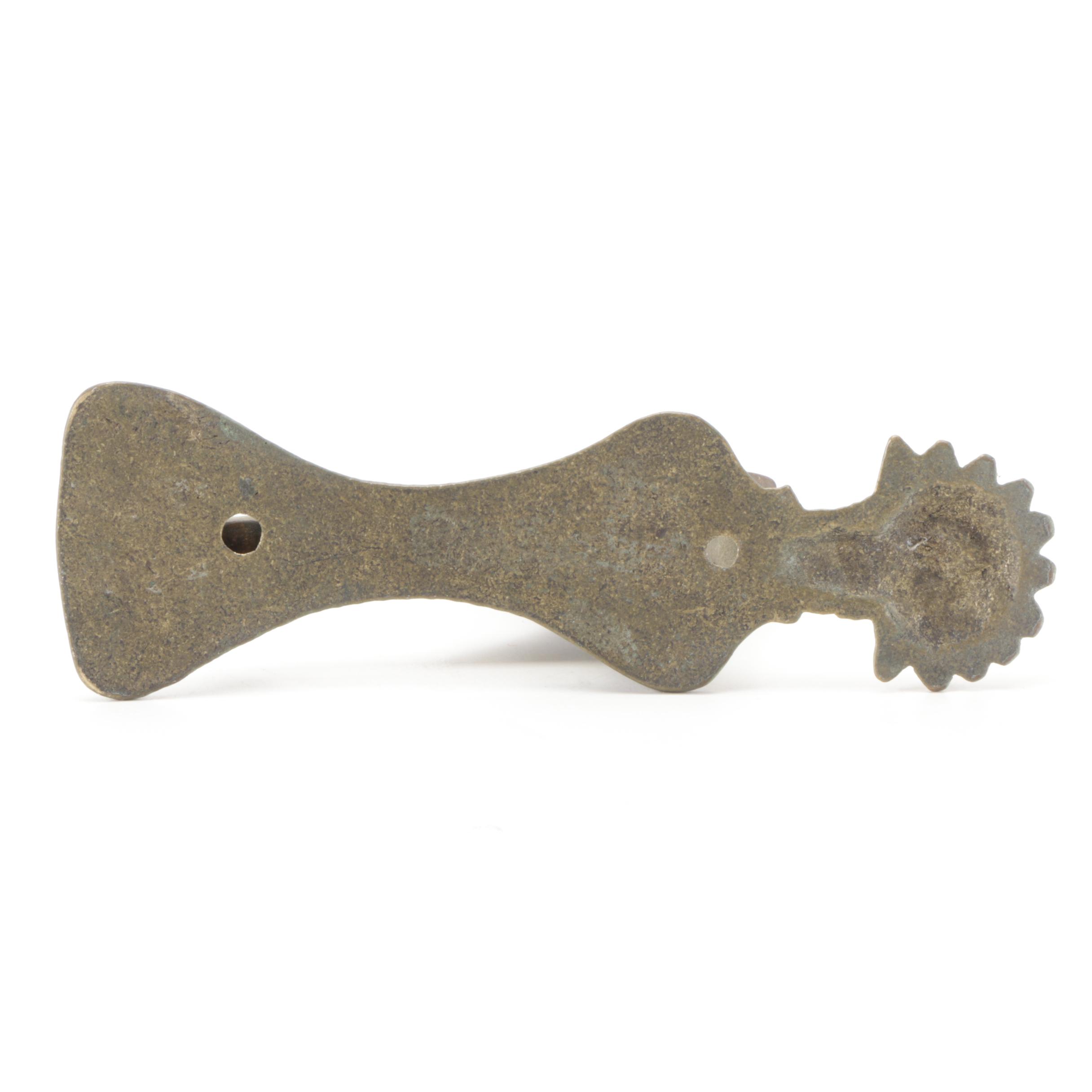 Cast Brass Horse Head Door Knocker with Sheaf of Wheat and Dog