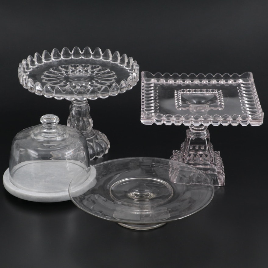 EAPG Adams & Co. "Art" and "Crystal Wedding" Cake and Other Stands