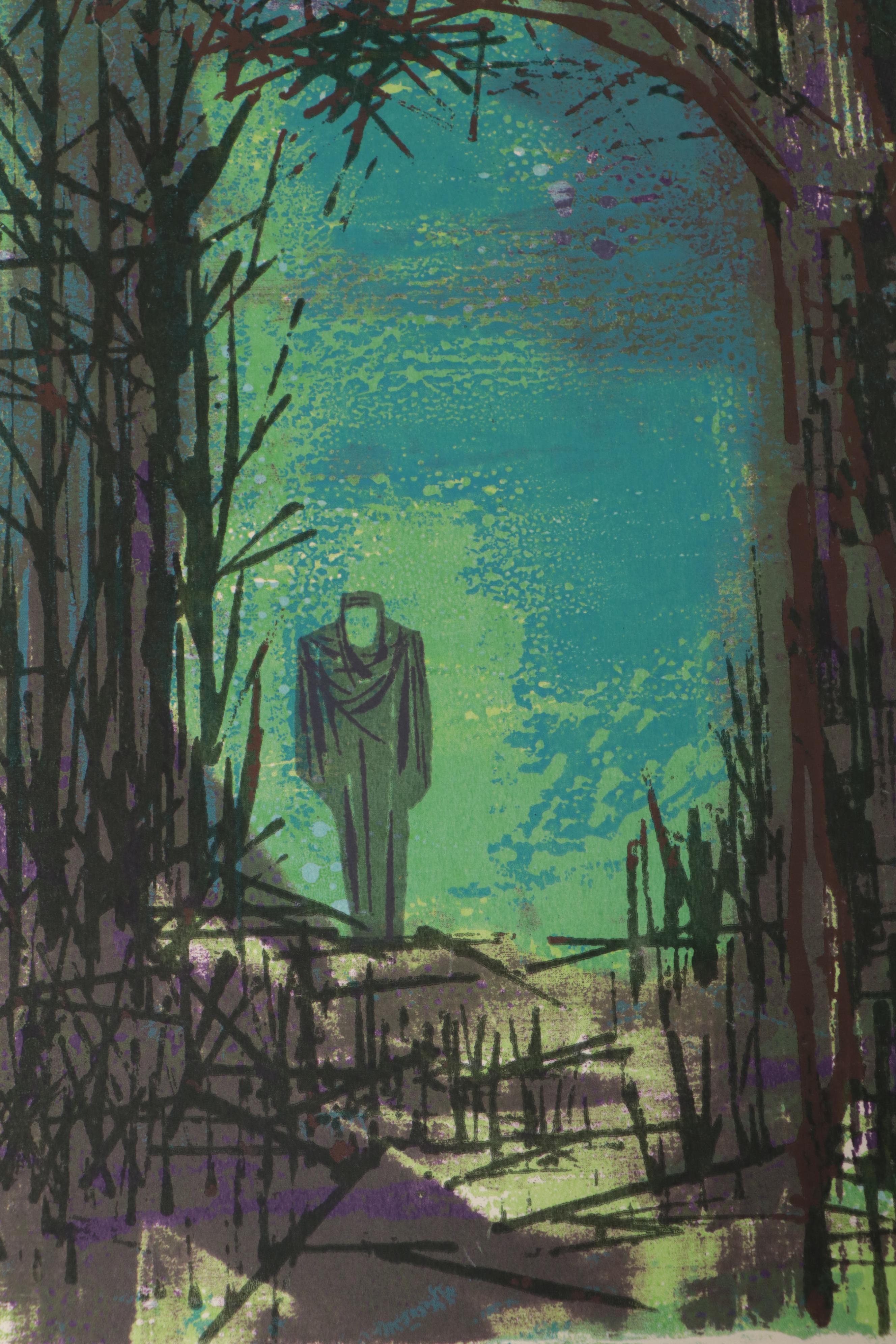 Herbert Heath Zwonechek Serigraphs and Woodcut, Circa 1960