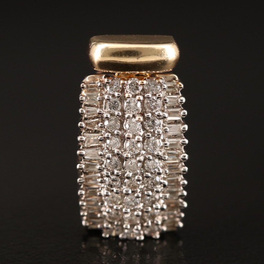 14K 0.40 CTW Pavé Diamond Slide Pendant