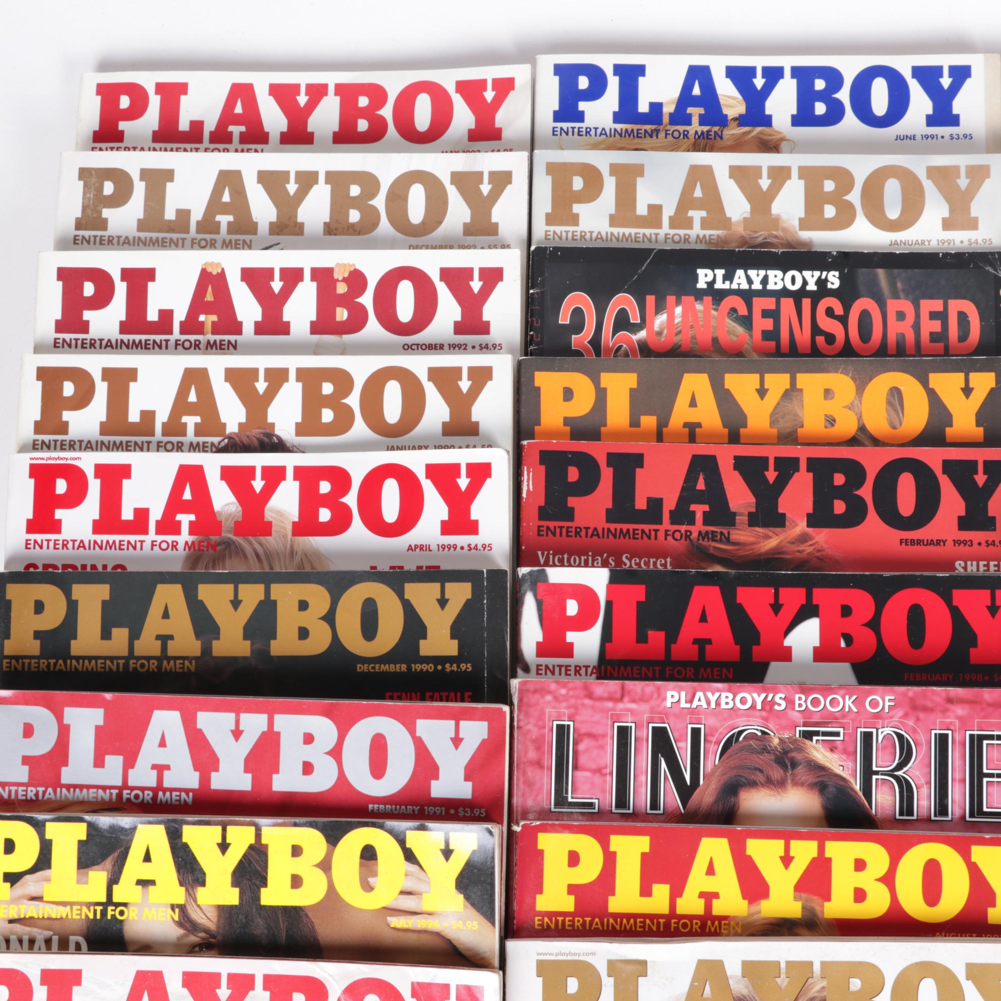 "Playboy" Magazines Featuring Donald Trump, Pamela Anderson, and More, 1990s